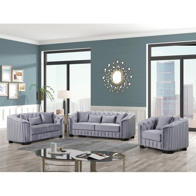 Wanda 3 - Piece Velvet Living Room Set( incomplete only 1 box ) 