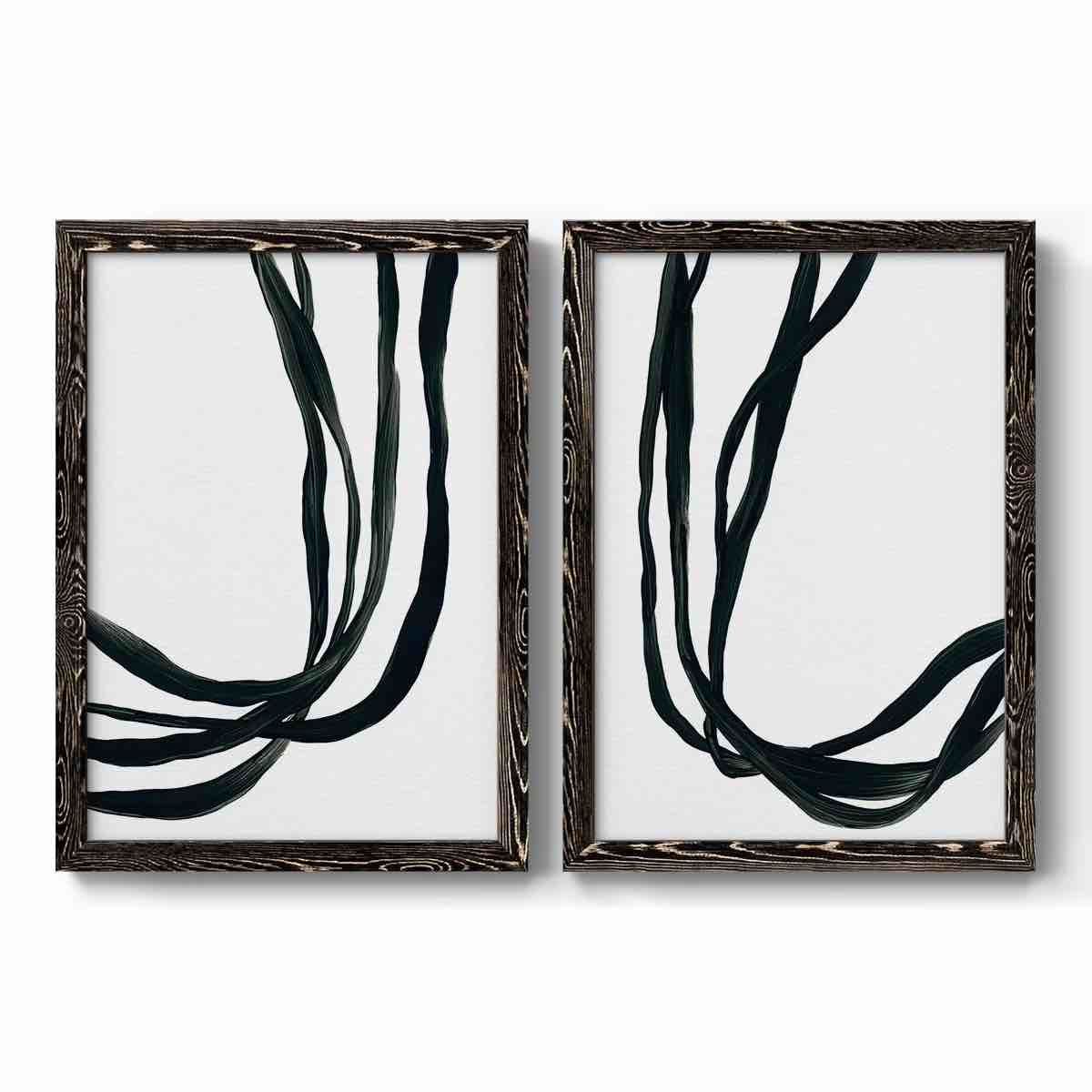 Onyx Ribbon I Premium Framed Canvas - Ready To Hang Size: 24.5" H x 37" W x 2.5" D, Format: Black