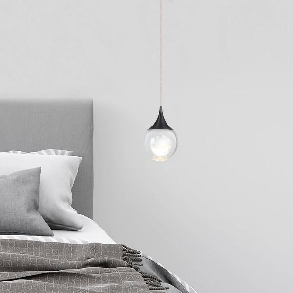 Moon Crystal 1-light Single Globe LED Hanging Pendant Light in Gold/ Chrome/Black/Coffee for Living Room