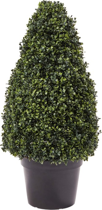 Artificial Boxwood Topiary – 36-Inch Tower-Style Faux Plant in Sturdy Pot – Realistic Indoor or Outdoor Potted Shrub – Greenery Décor by Pure Garden