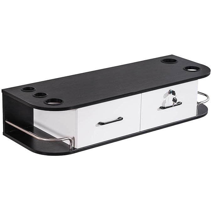 BarberPub Beauty Locking Wall Mount Styling Station Barber Beauty Spa Salon Equipment 6154-5012 (Black&White) Visit the BarberPub Store 
