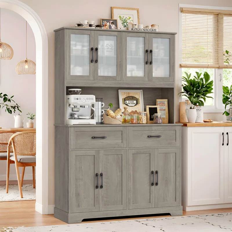 Kyale 70.9" Kitchen Pantry With Microwave Shelf