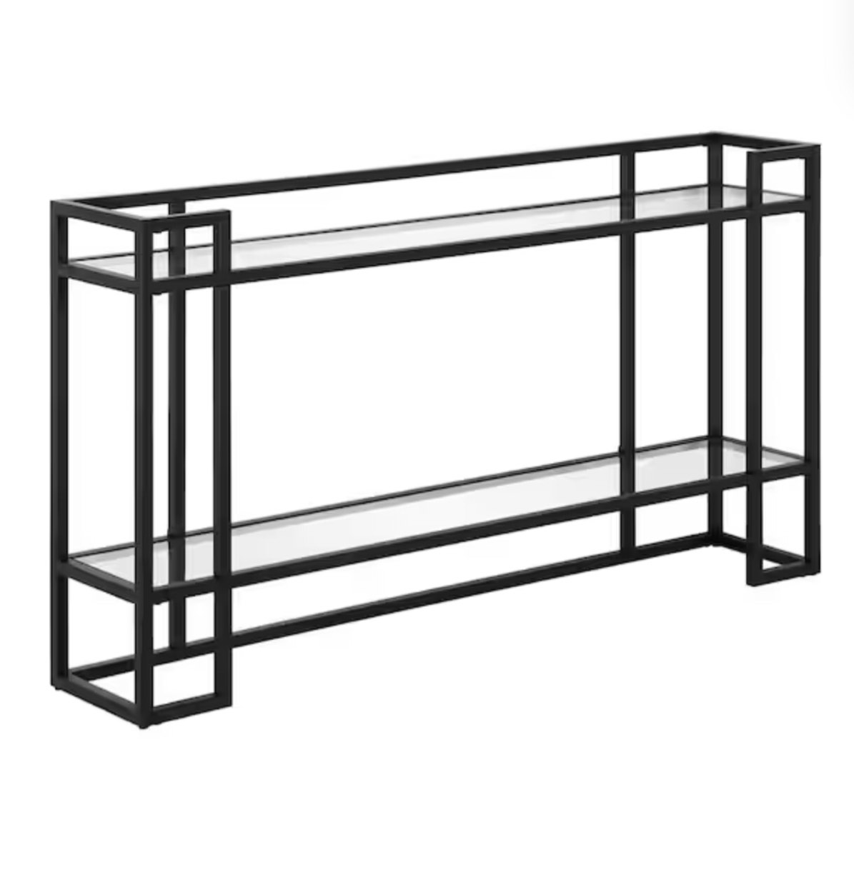 Uriel 52 in. Blackened Bronze Rectangle Glass Console Table