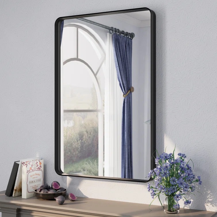 Aevar High-Strength Tempered Glass and Aluminum Alloy Framed French Cleat Mounted Wall Decor Bathroom Vanity Mirror with 5-Year Warranty