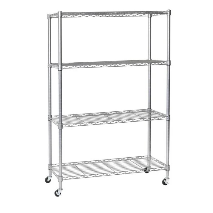 4-Tier NSF-Certified Steel Shelving, Silver