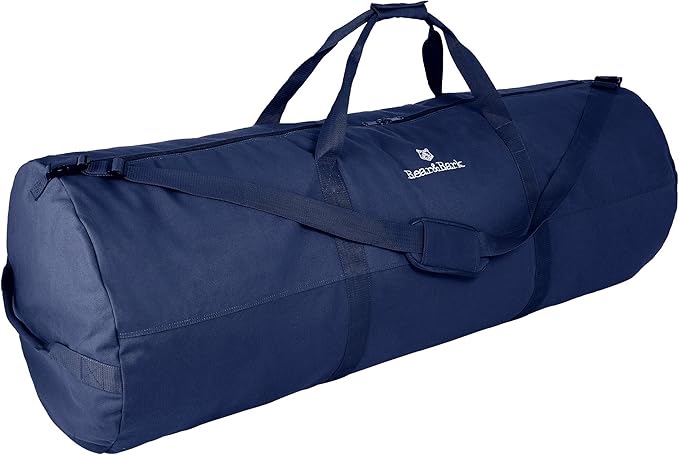 Extremely Large Duffle Bag - Blue 56" X 22"-Inch - 348.8L - Canvas Military and Army Cargo Style Duffel Tote for Men and Women - College Student, Backpacking, X-Large Travel and Storage Shoulder Bag