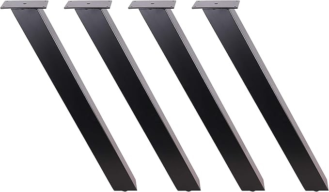 4PCS x 28" Angled Steel Dining Table Legs, Steel Coffee Table Legs, Office Table Legs,Computer Desk Legs,Industrial Kitchen Table Legs,Black