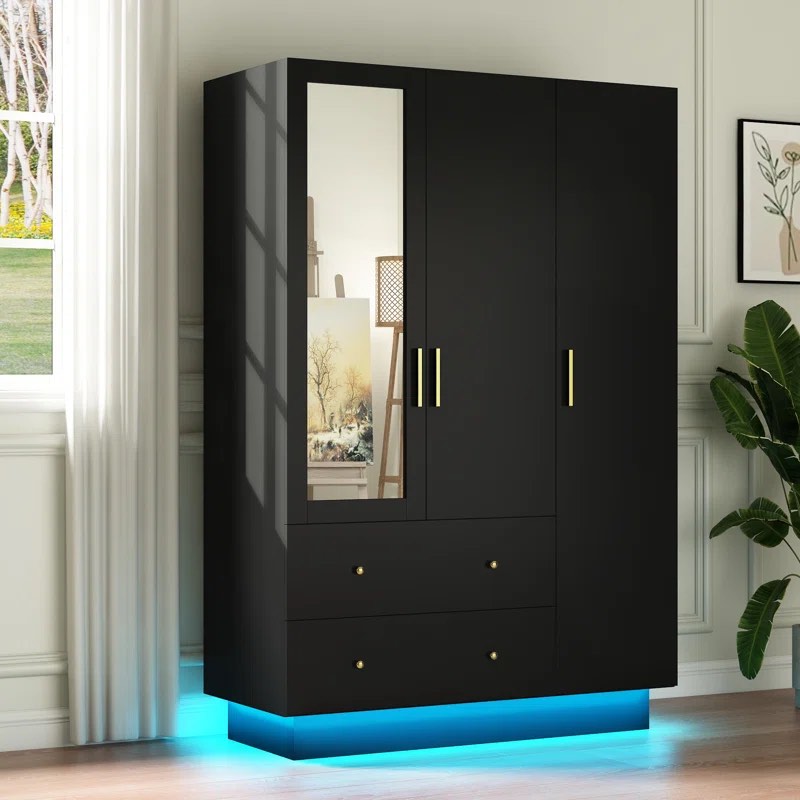 *incomplete* 3 door armoire wardrobe with 2 drawers 