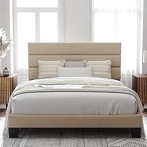 *2 boxes total* Allewie Queen Size Platform Bed Frame *similar to stock photo* 