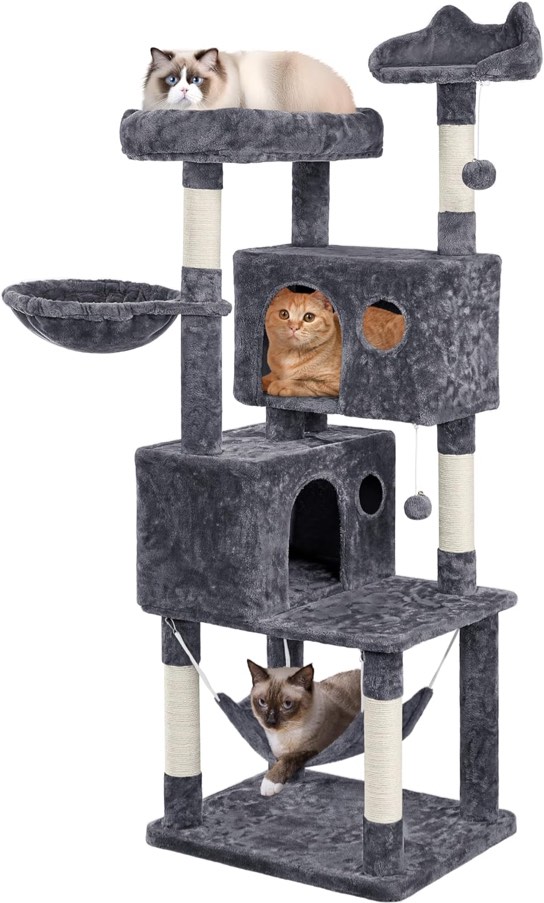 Yaheetech 64.5in Extra Large Multi-Level Cat Tree Kittens Play House Condo with Platform 615092