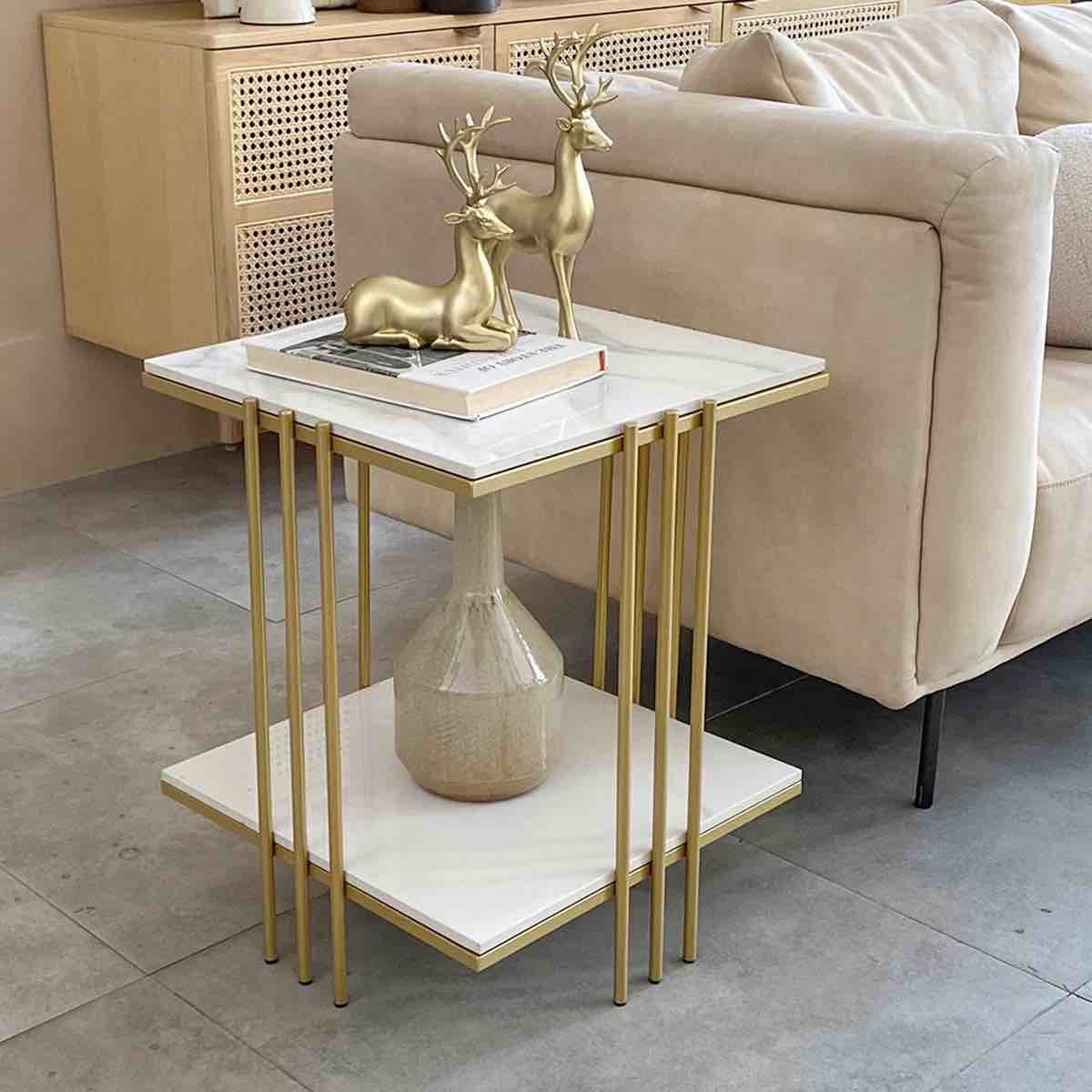 Ratesha Marble Top End Table