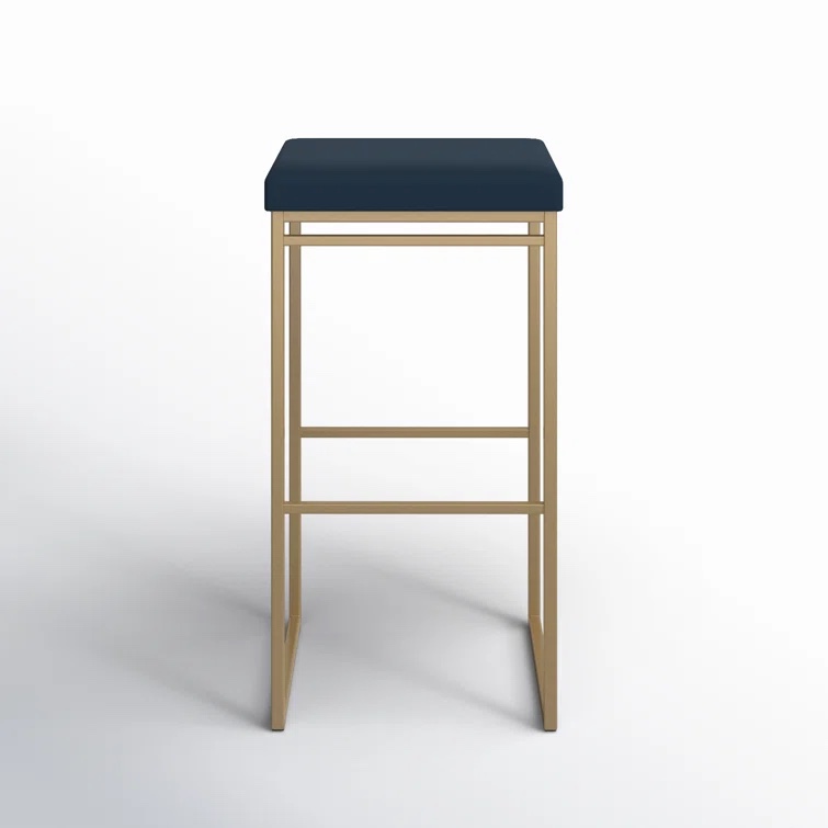 Humiston Backless Counter & Bar Stool (color may vary ours is black frame with blue cushion)
