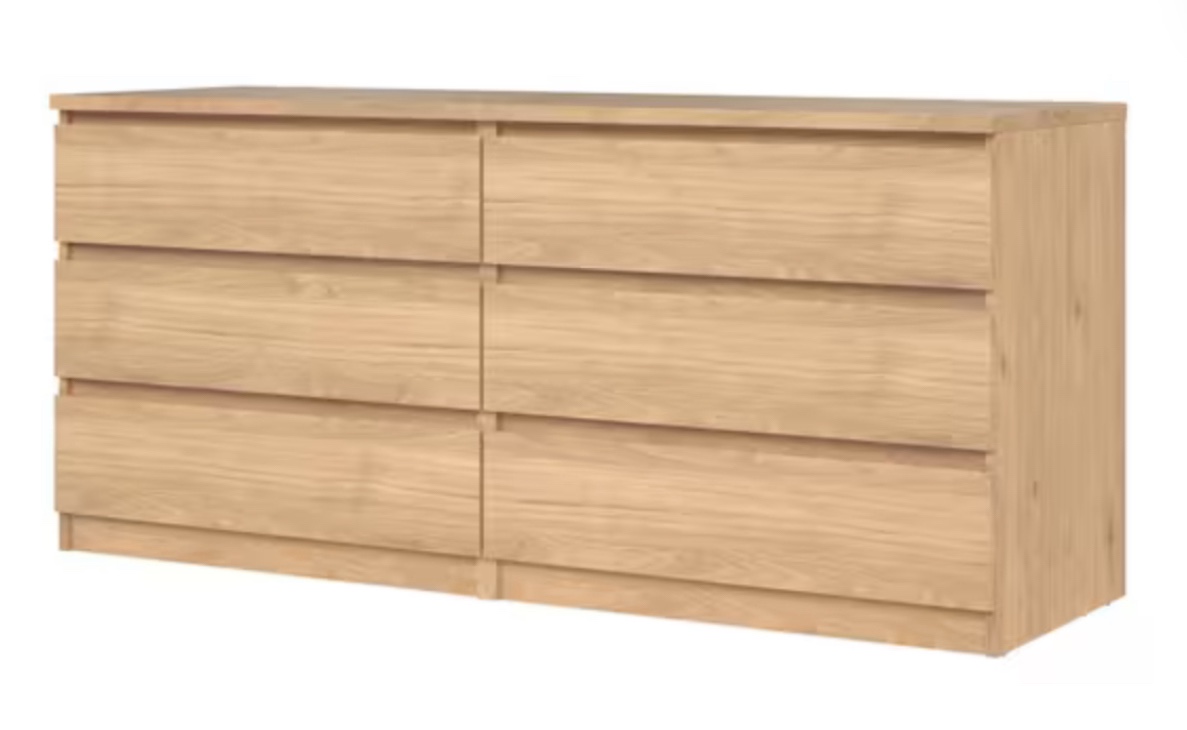 Scottsdale Jackson Hickory 6-Drawer 60.55 in. Wide Double Dresser (incomplete box 1 of 2 only)