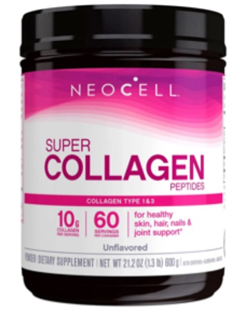 NeoCell Super Collagen Peptides, Unflavored Powder, Collagen Type 1 & 3 (600 g)