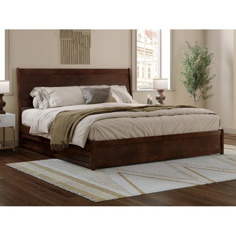 (incomplete) Avdesh Solid Wood Sleigh Storage Bed Color: Walnut, Size: Full