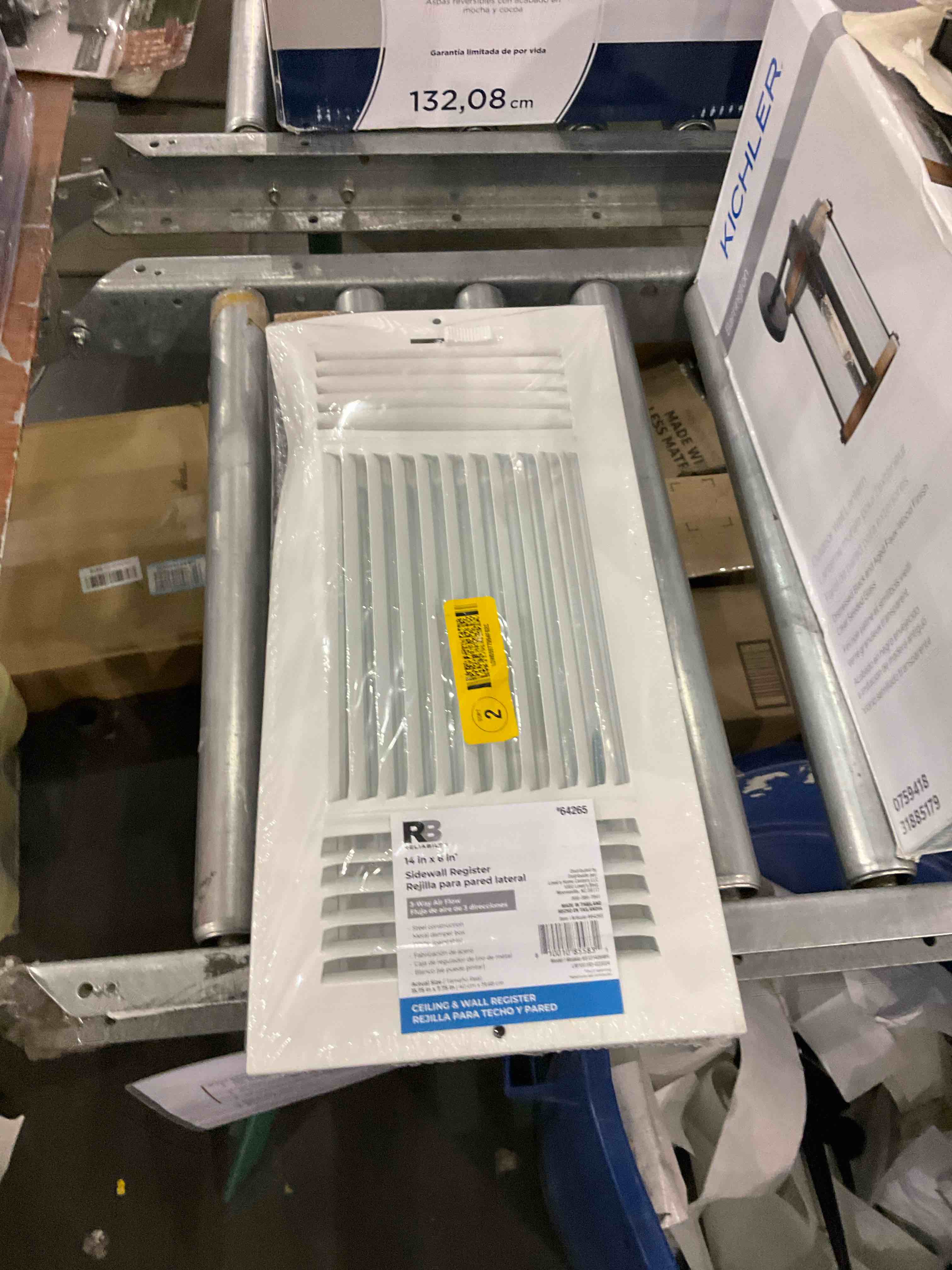 EZ-FLO 10 x 4 Inch (Duct Opening) White Air Vent Cover for Wall or Ceiling, Two-Way Ventilation Register, 11-3/4 Inch x 5-3/4 Inch (Overall Dimensions), Solid Steel HVAC Cover, 61609