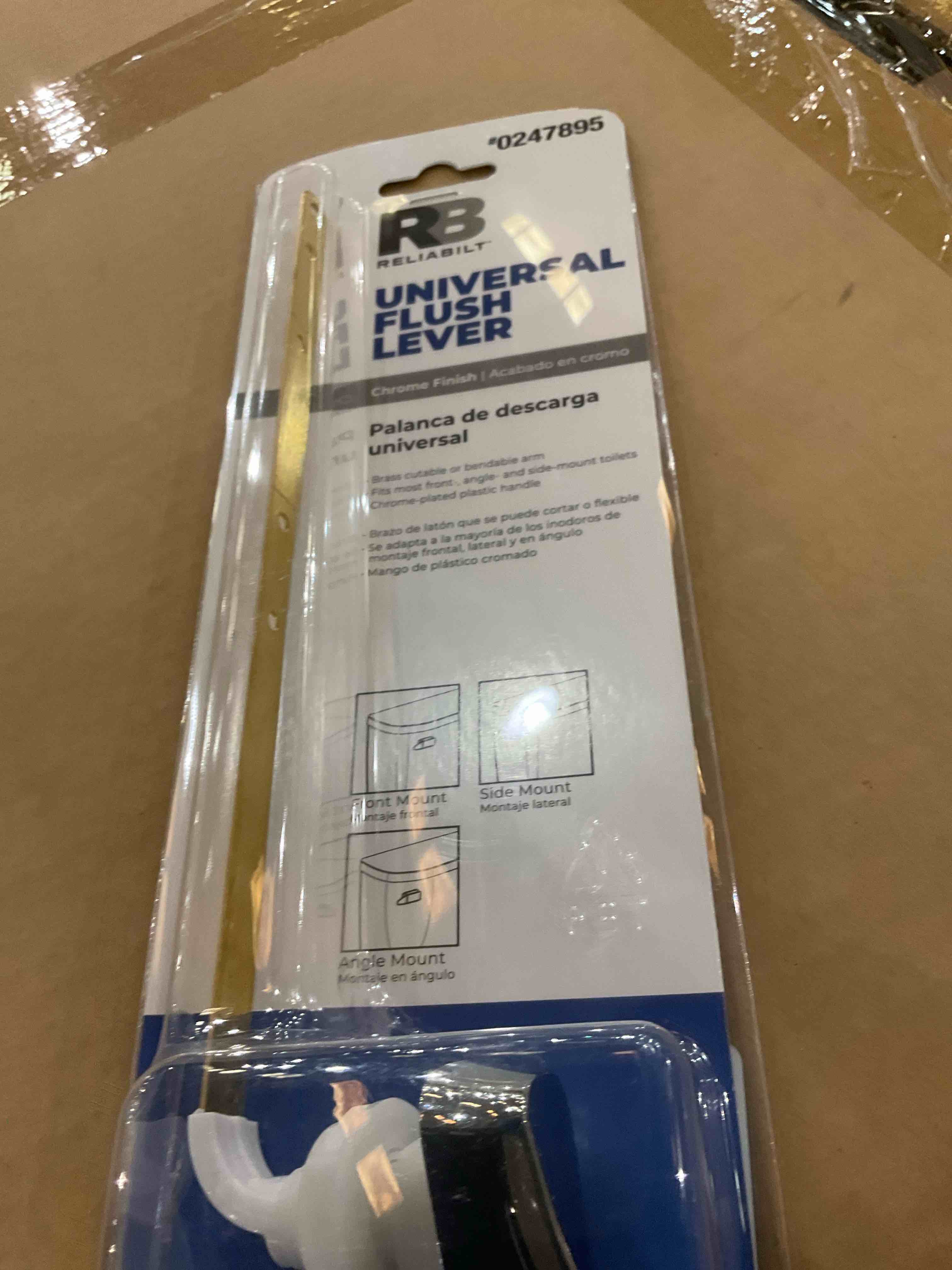 Qualihome Universal Toilet Tank Flush Lever, Chrome Finish Handle with Metal Nut, Fits Most Toilets (Side Mount)