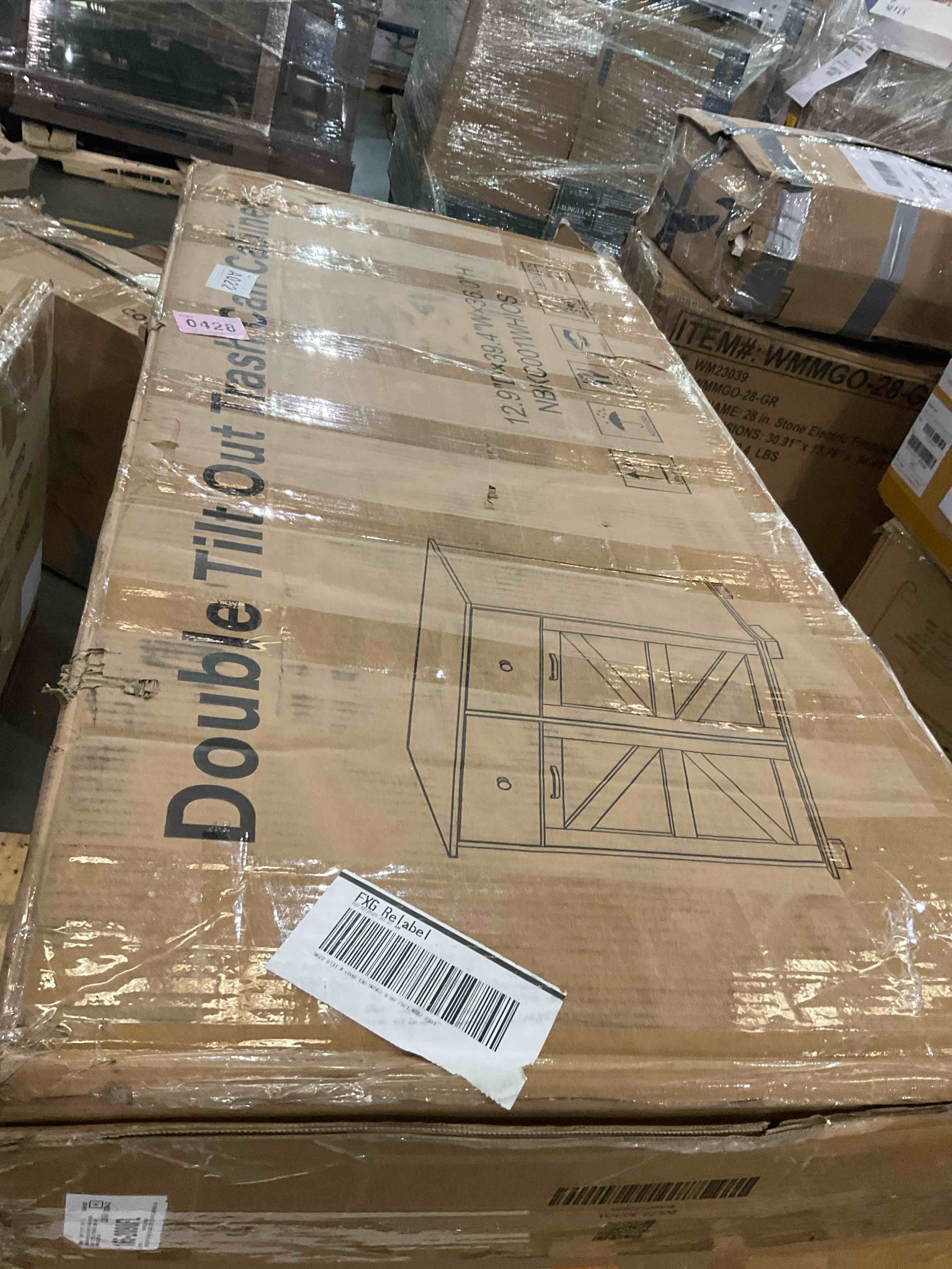 Seaside Double Tilt Out 20 Gallon Trash Cabinet (Trash Can Not Included)