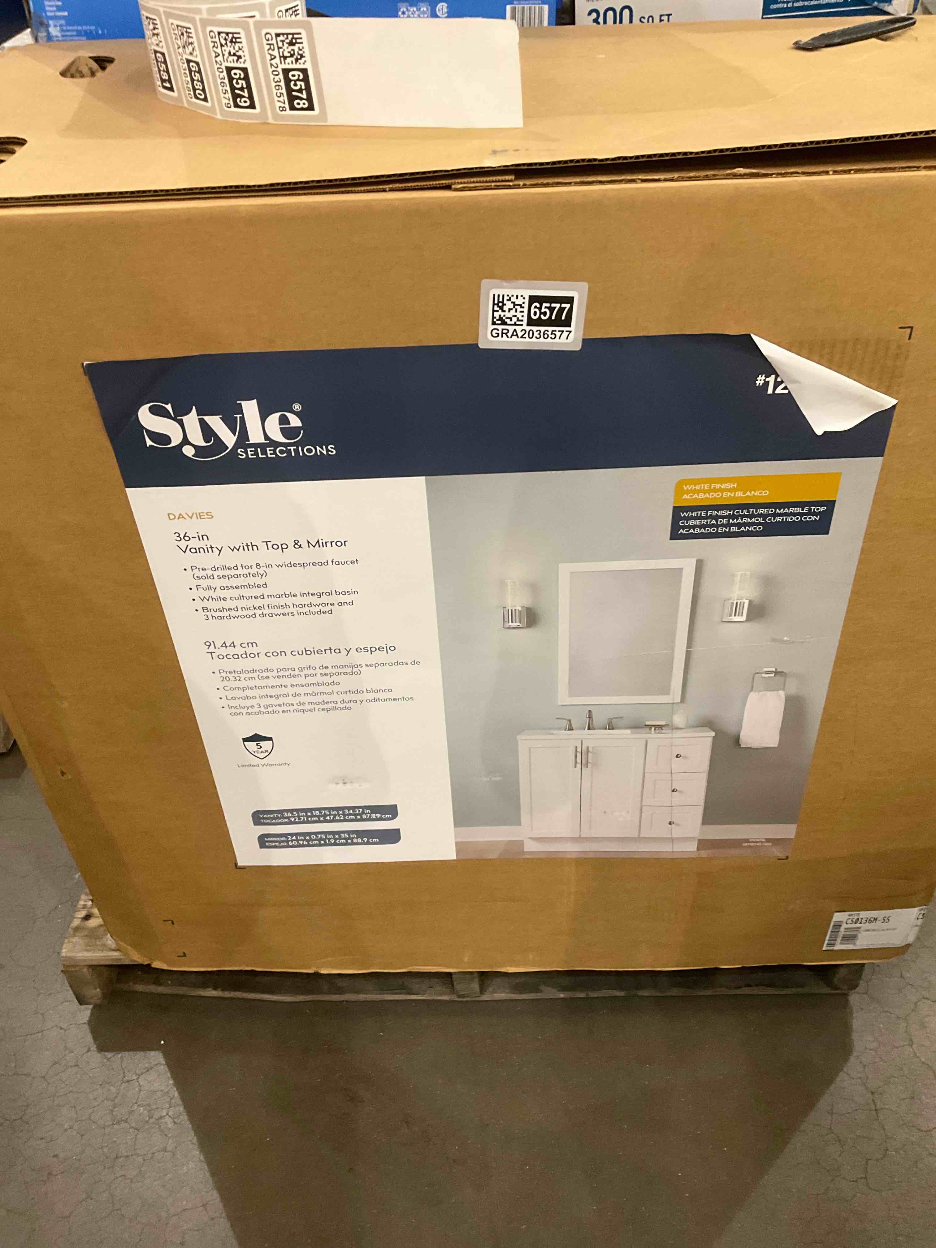 Style Selections 36-in Vanity with Top & Mirror