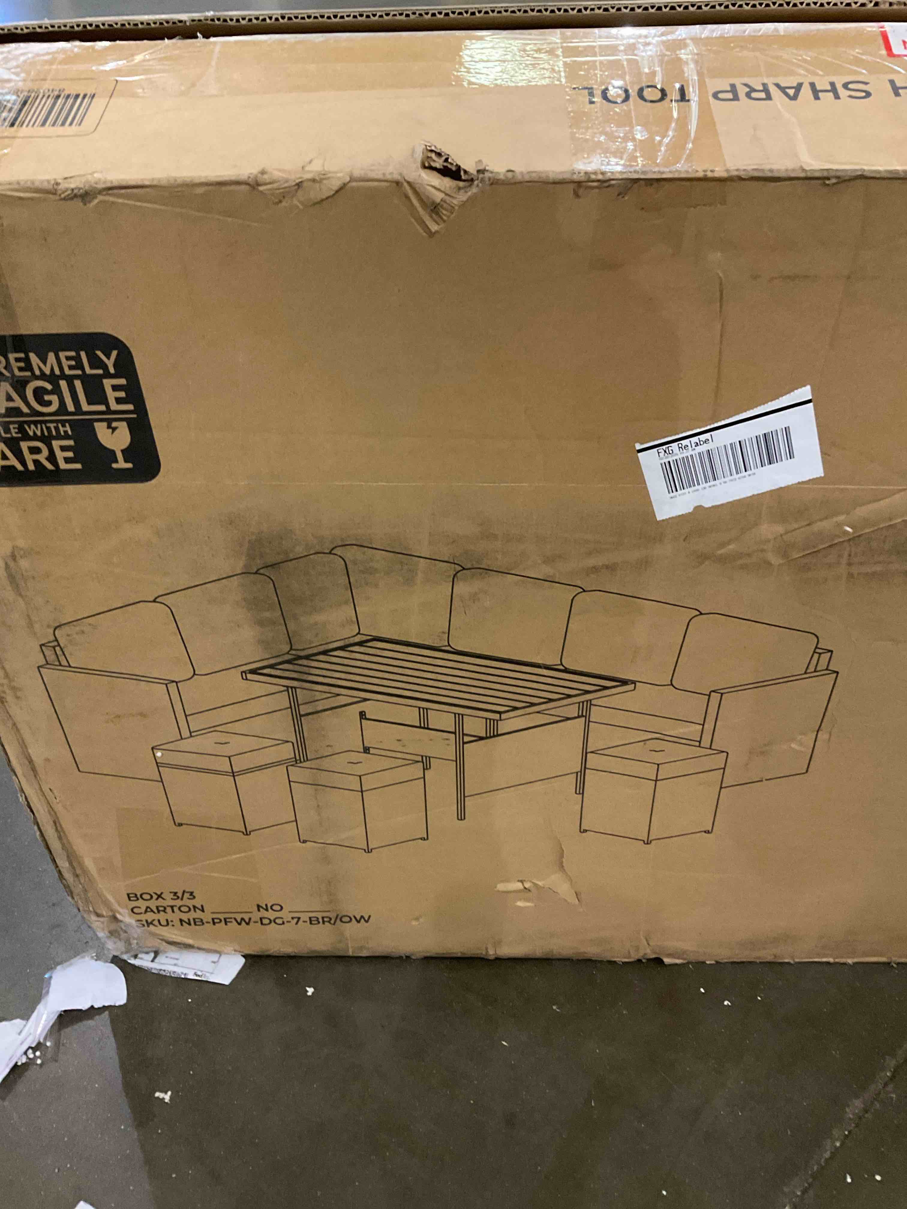 7 Piece Patio Dining Sofa Set