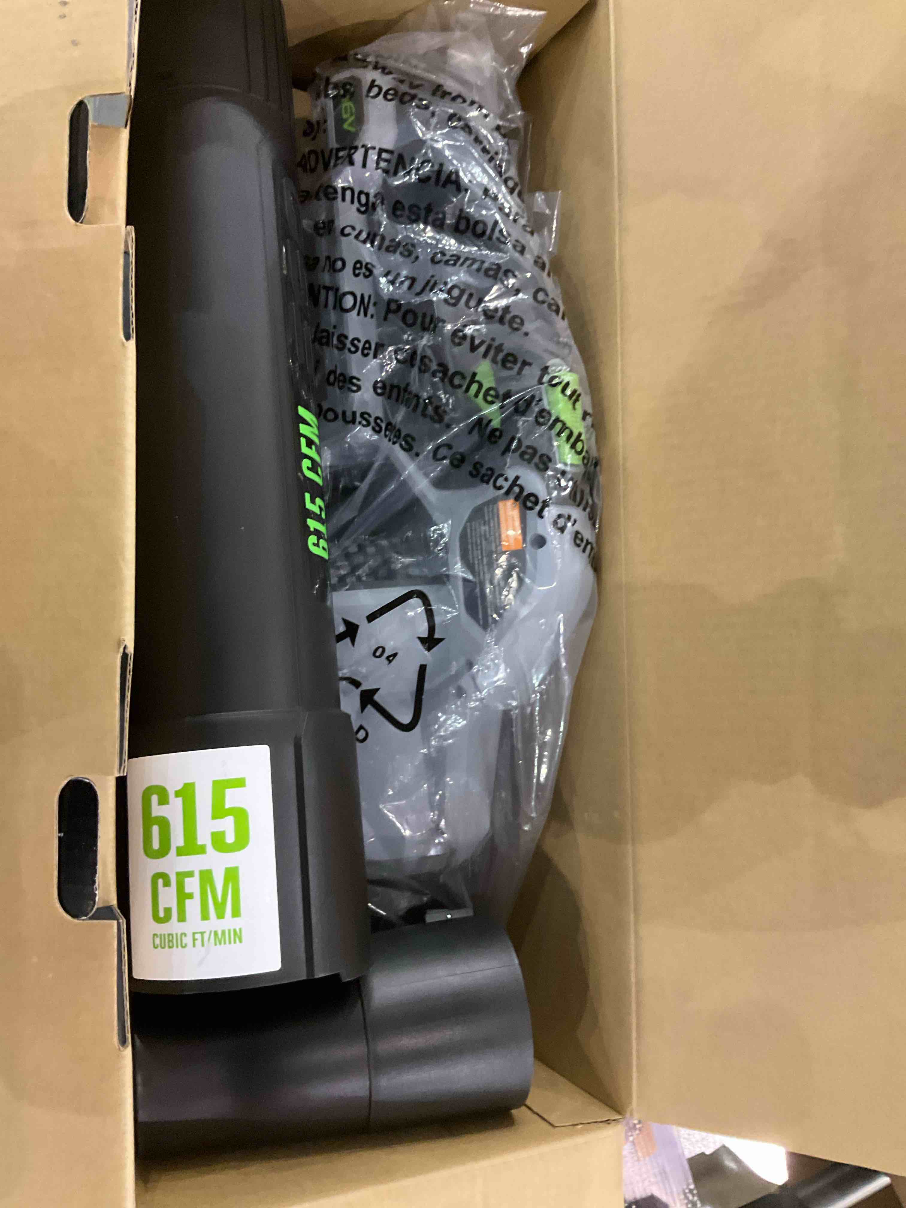 EGO Power+ LB6151 615 CFM Variable-Speed 56-Volt Lithium-ion Cordless Leaf Blower with 2.5Ah Battery and Charger, black