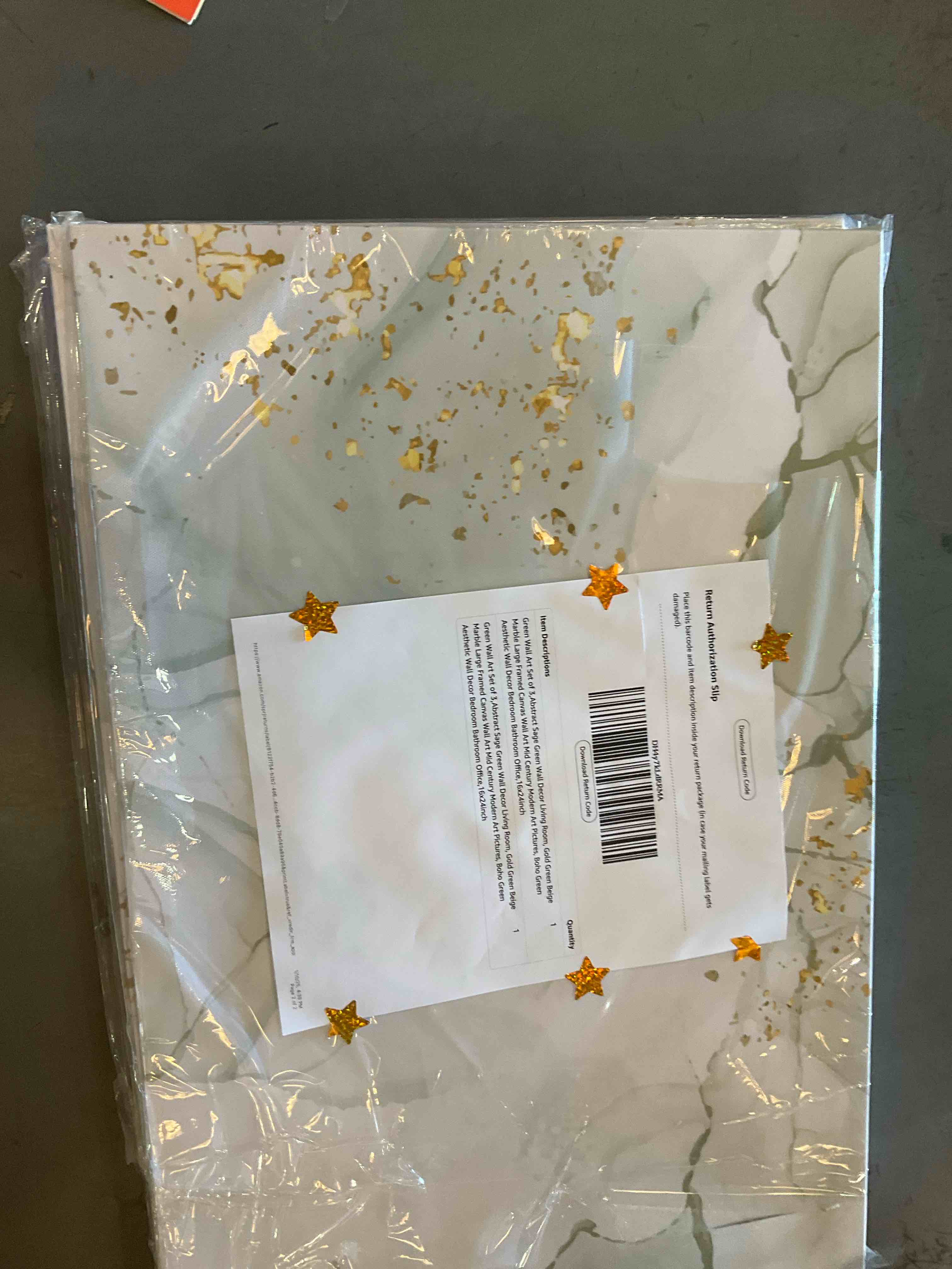 Green wall art set of 3 