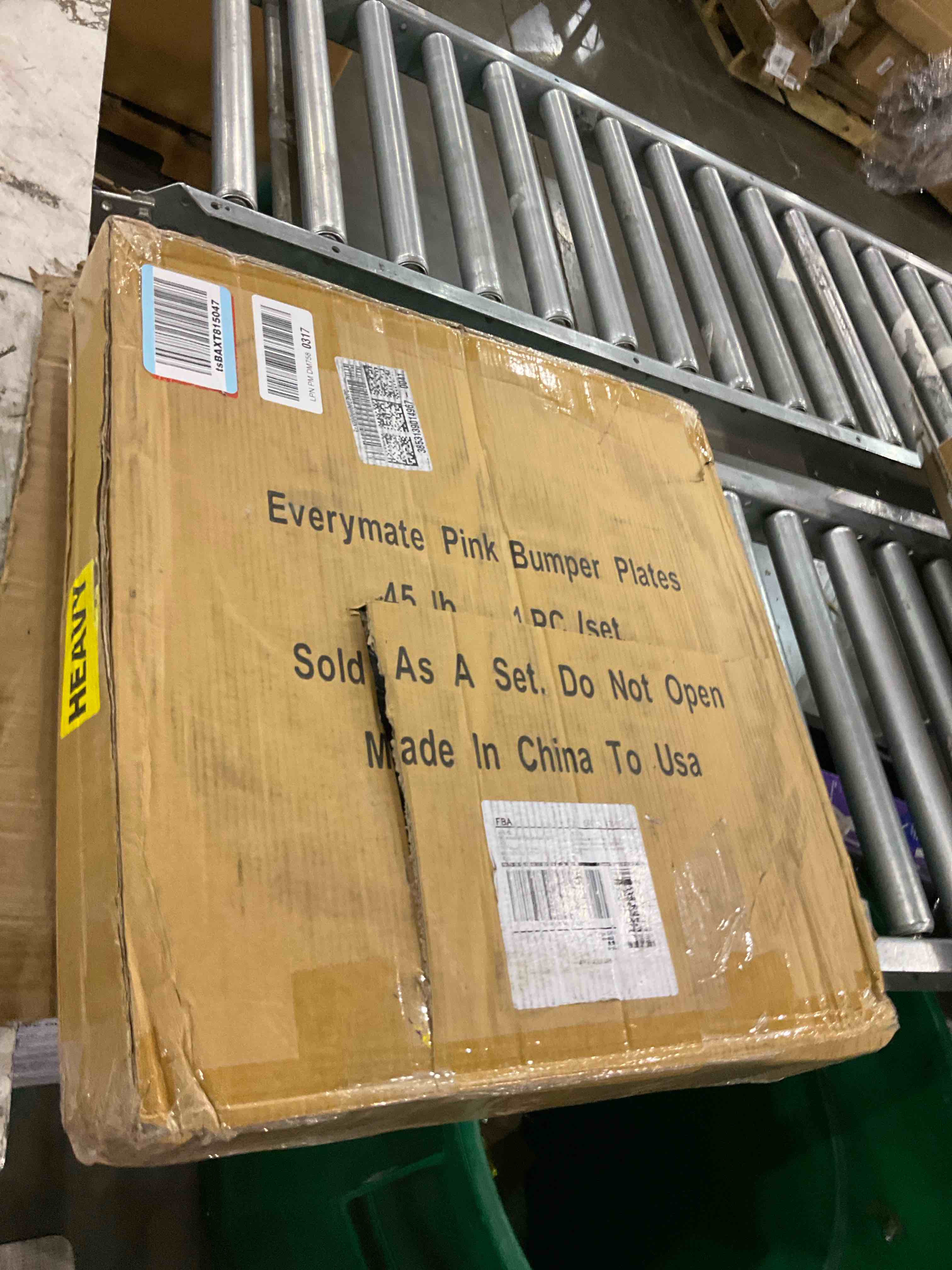 black Weight Plates 45LB Olympic Bumper Plates Grip Weight Plates for Strength Training & Crossfit Steel Inserts Weight Plates Fit 2" Barbells Virgin Rubber Weights 45LBX1-Pink