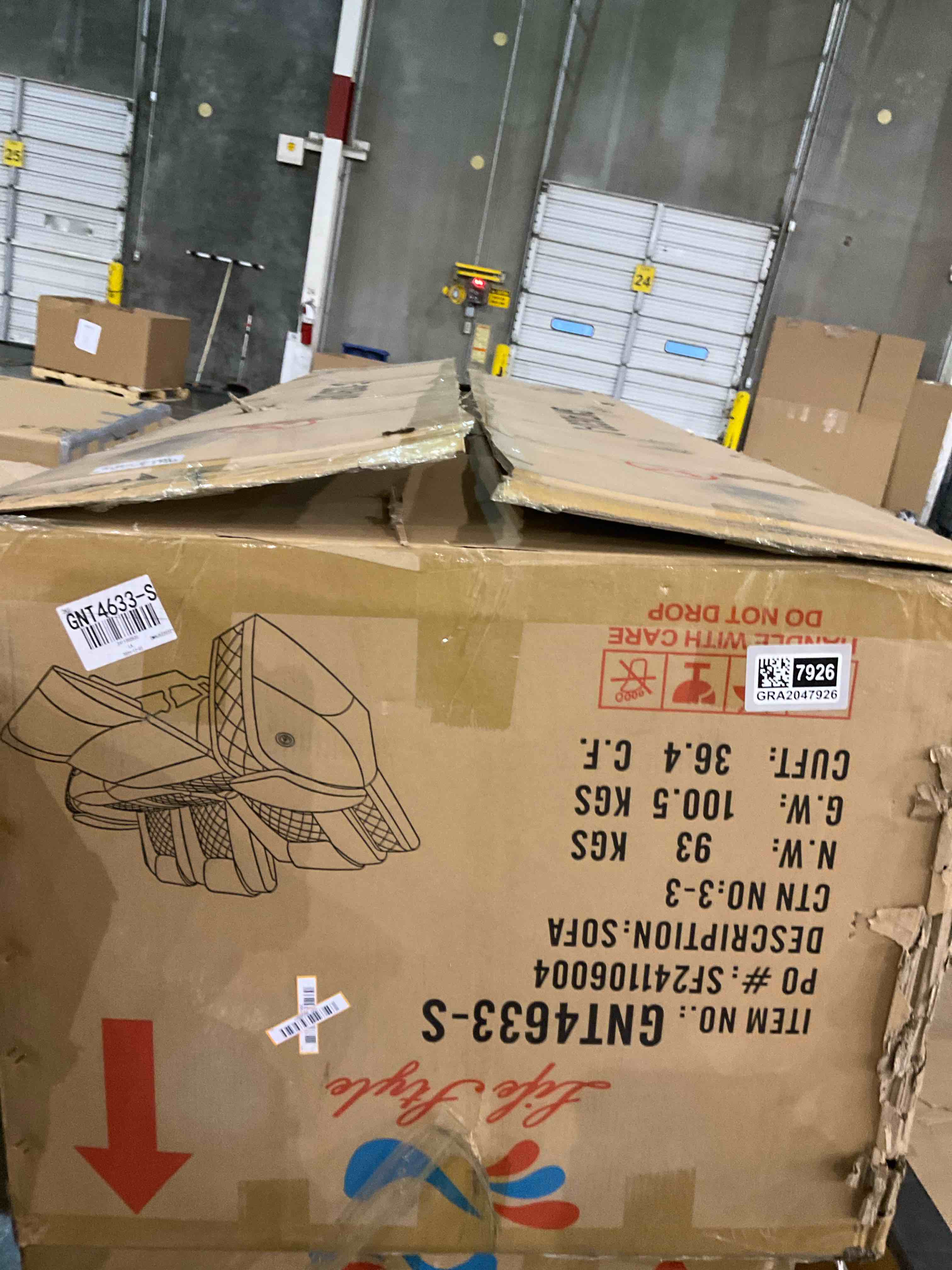 3 seat recliner massage sofa, box 3 of 3 2 of 3 and 1 of 3 included COMPLETE 