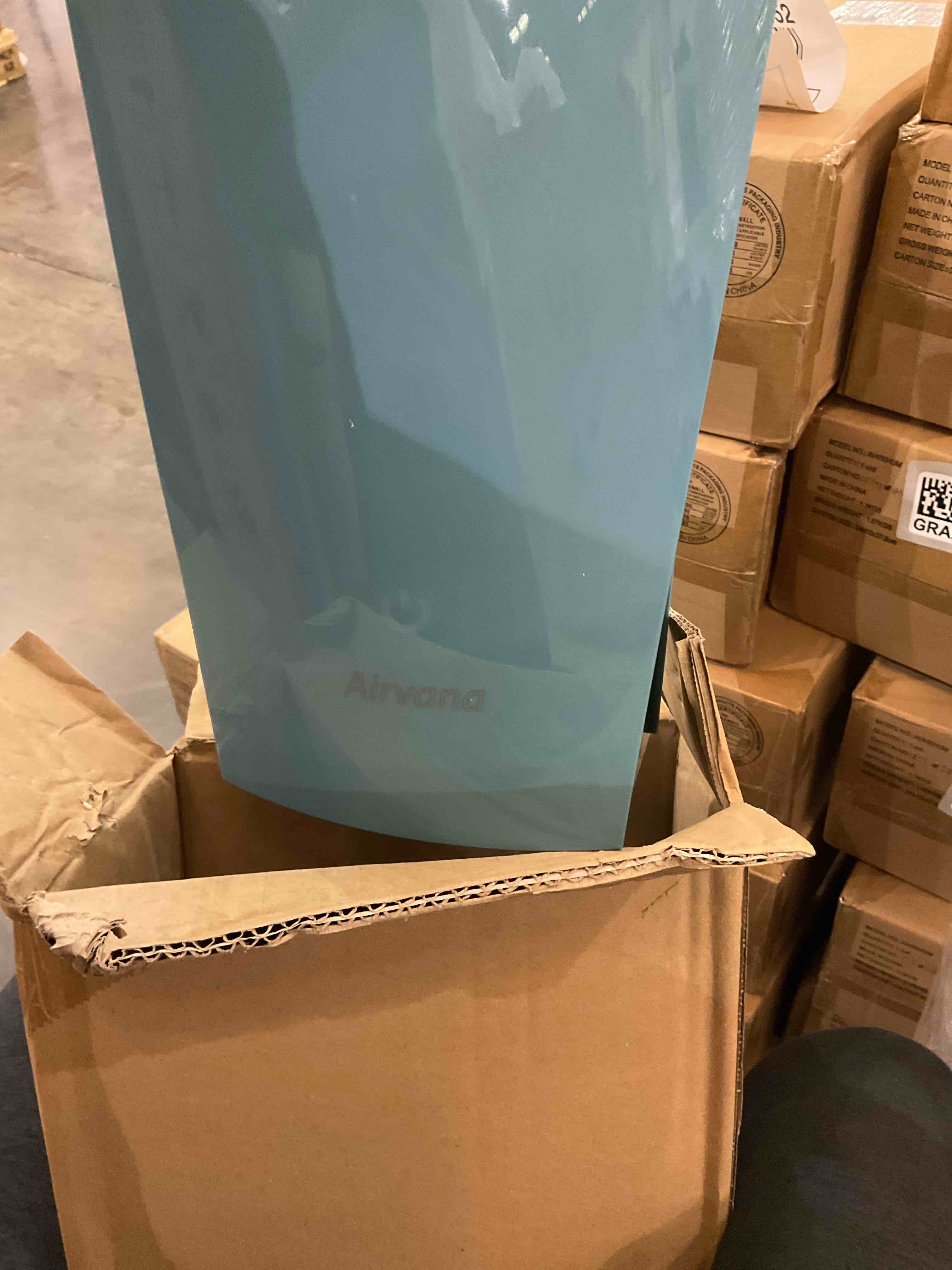 Hunter Fan Company HP400 Round Tower Air Purifier for Small Rooms, Featuring True HEPA Filtration and EcoSilver® Pre-Filter for Allergy and Asthma Relief, White and Silver