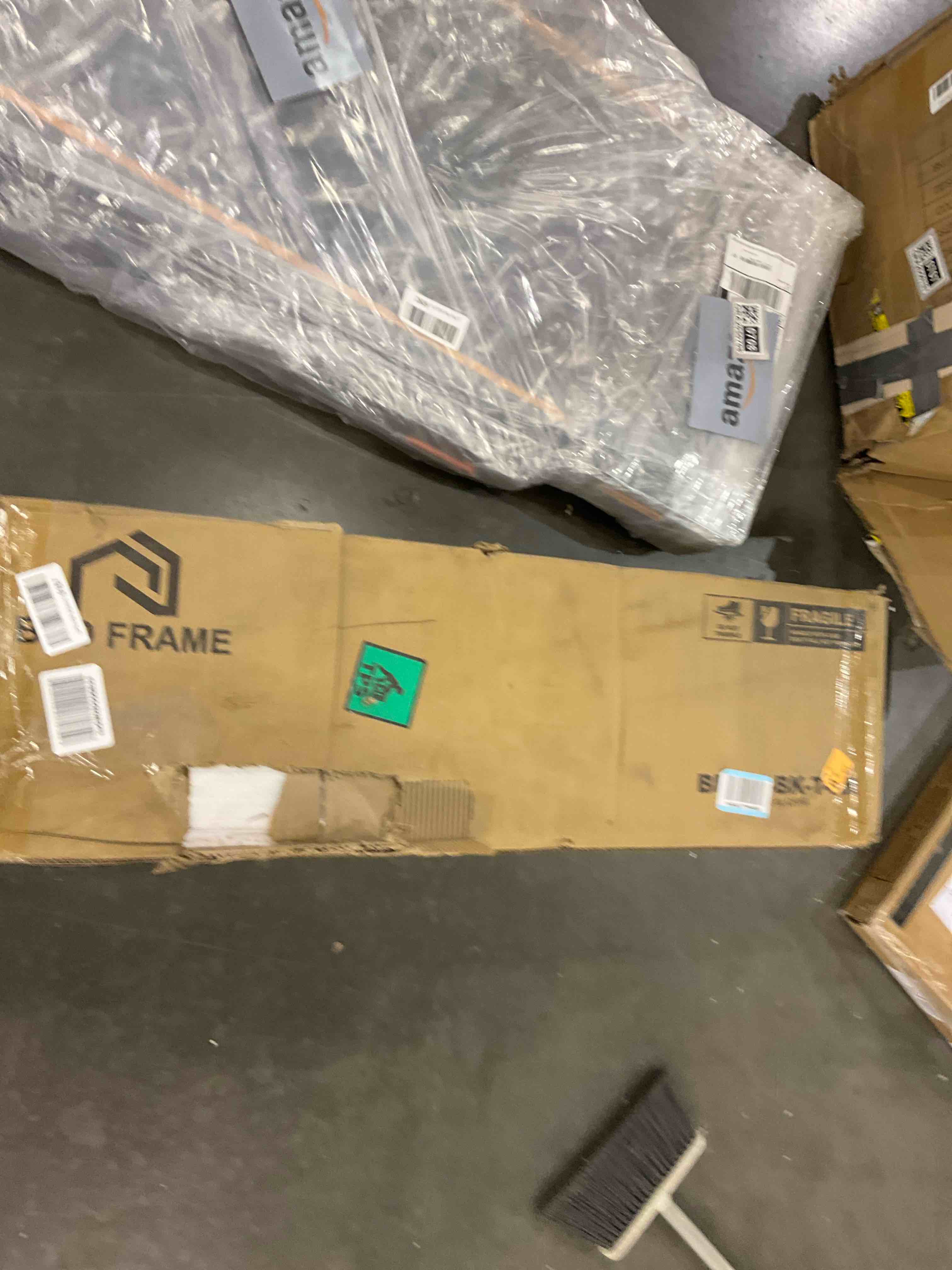 Condition photo showing As Is for  bed frame parts, incomplete, black 