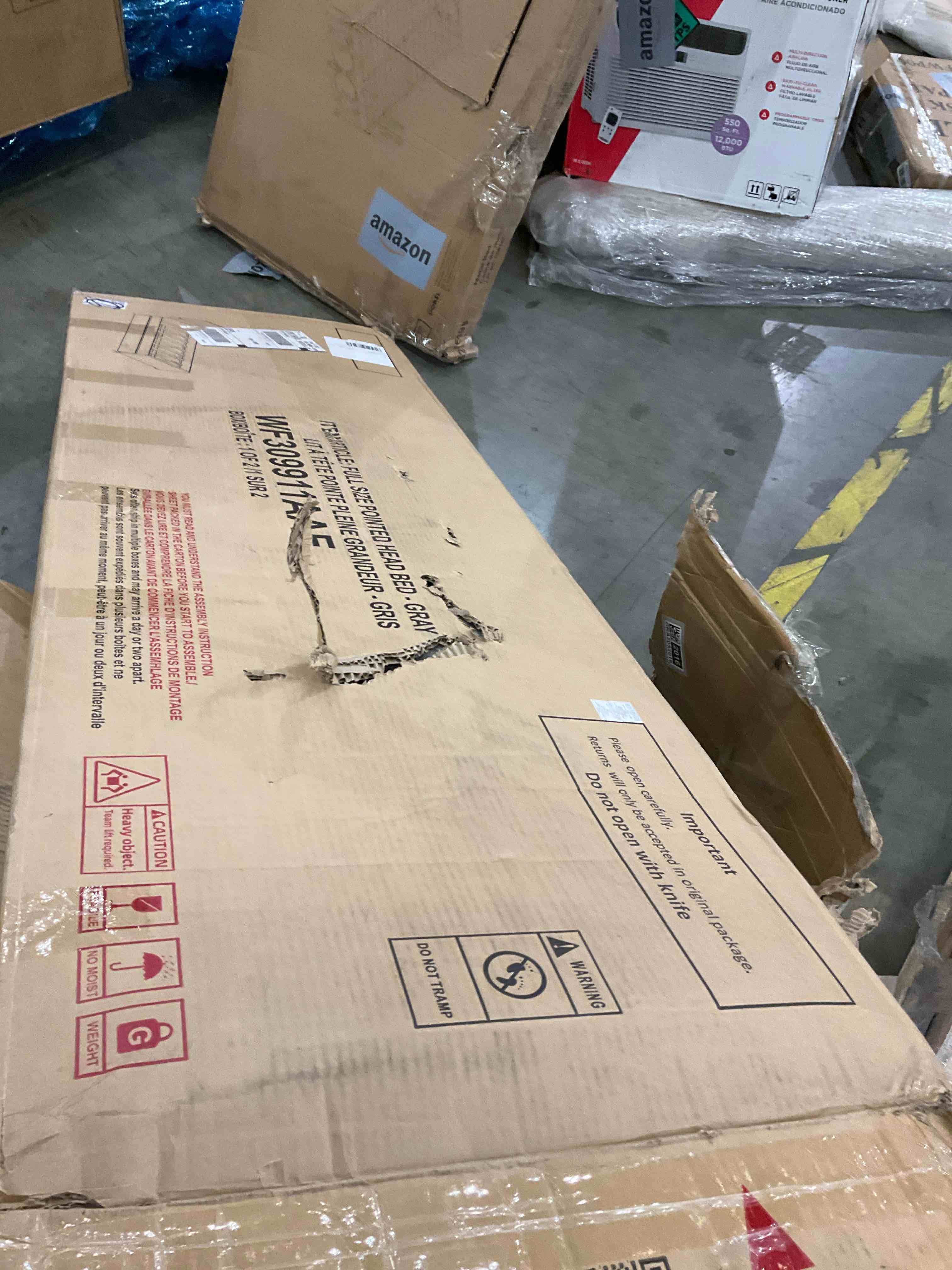 bed frame parts, box 1 of 2 incomplete 