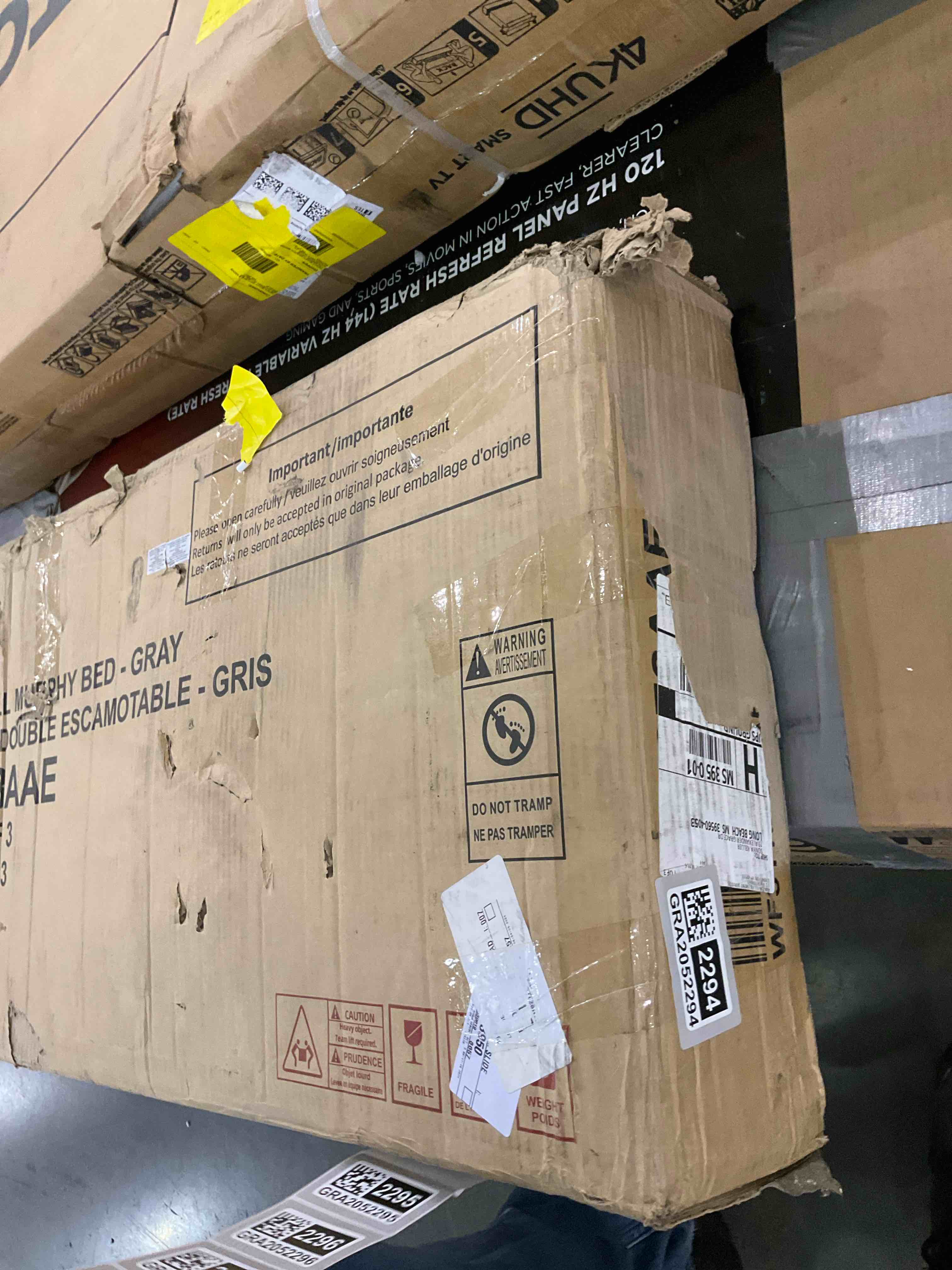 Full Murphy bed parts, incomplete box 1 of 3