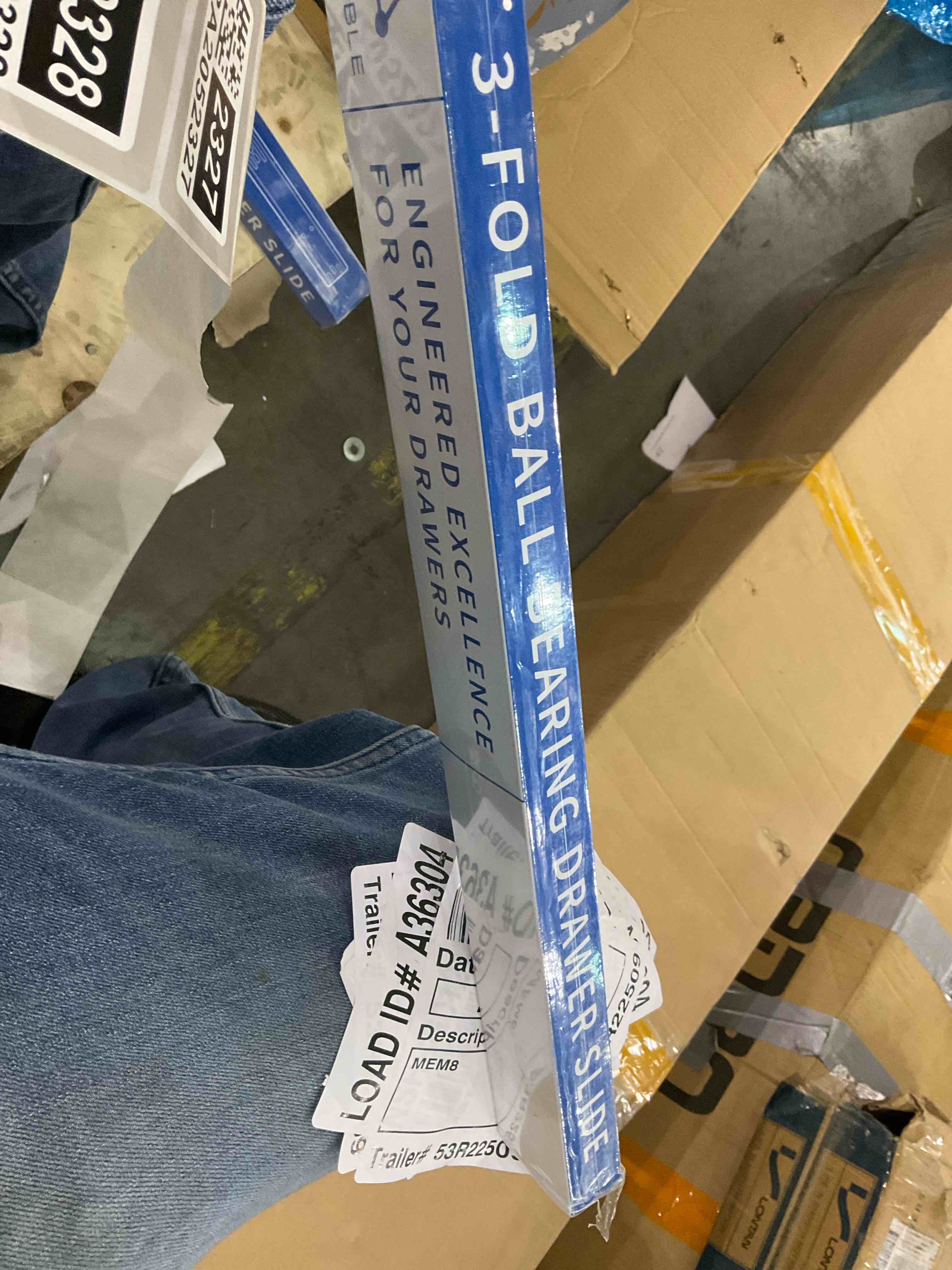 3 fold ball bearing drawer slide 22” 