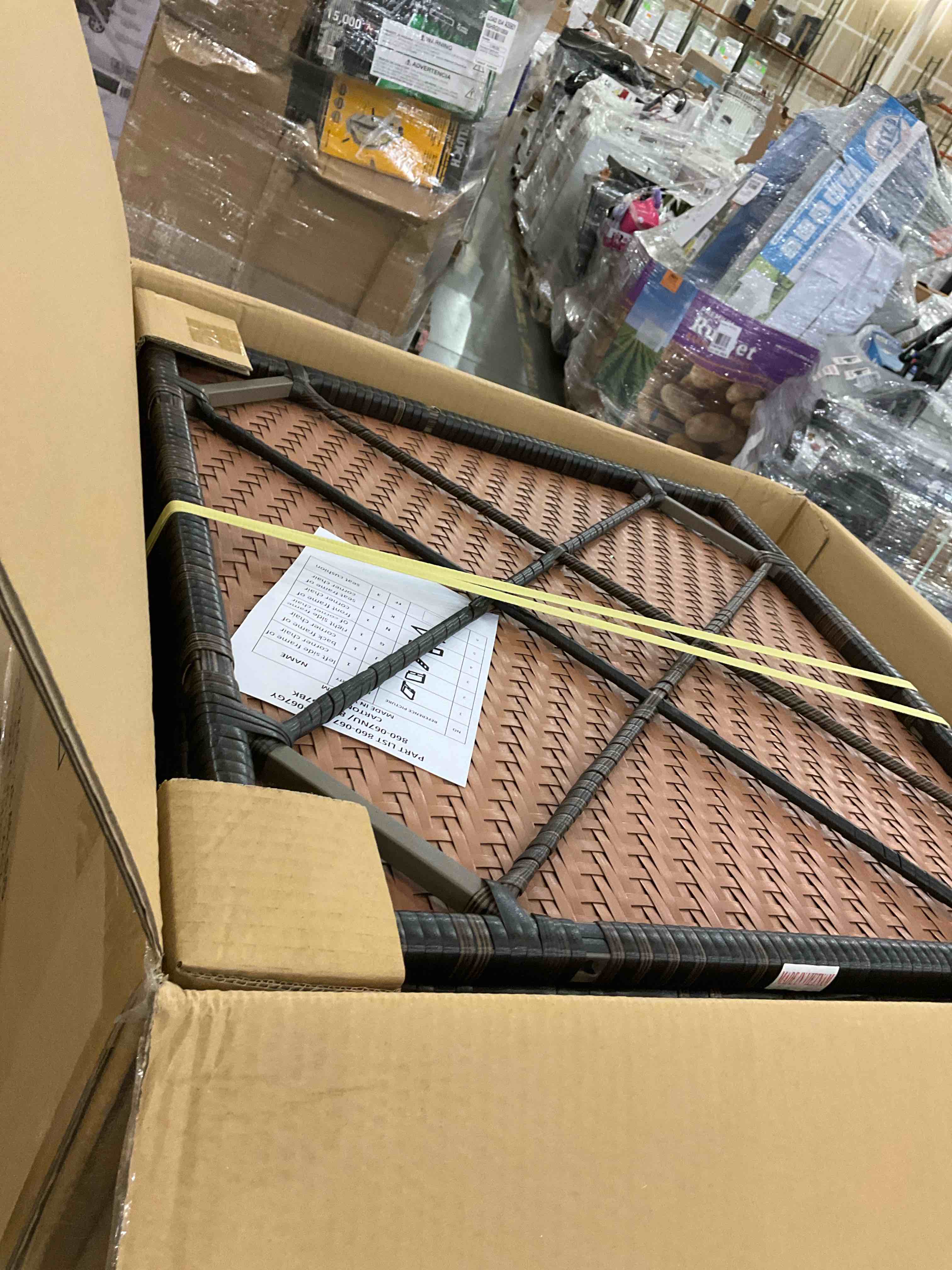 BOX 5 of 6 ONLY, Outsunny Patio Furniture Set, 9 Piece Outdoor Sectional Sofa, All-Weather PE Rattan Wicker Conversation Set with Chairs, Ottoman, Loveseat, Coffee and Side Table, Cushions, Sand 