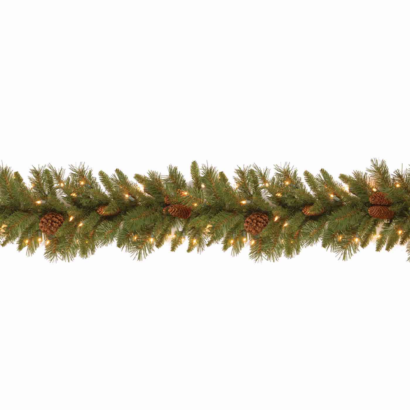 9ft. Pine Cone Garland with Clear Lights