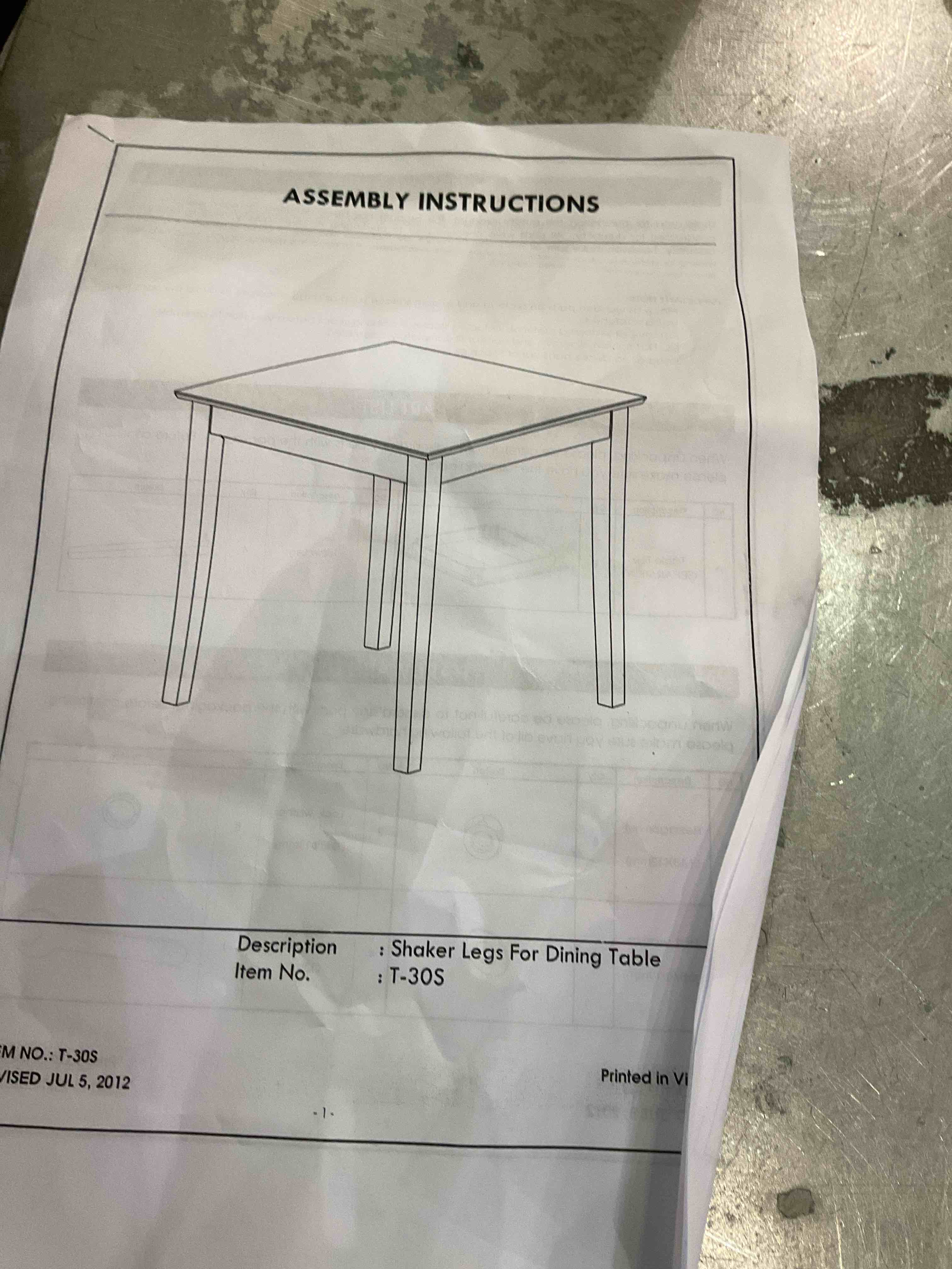 Shaker Legs For Dining Table