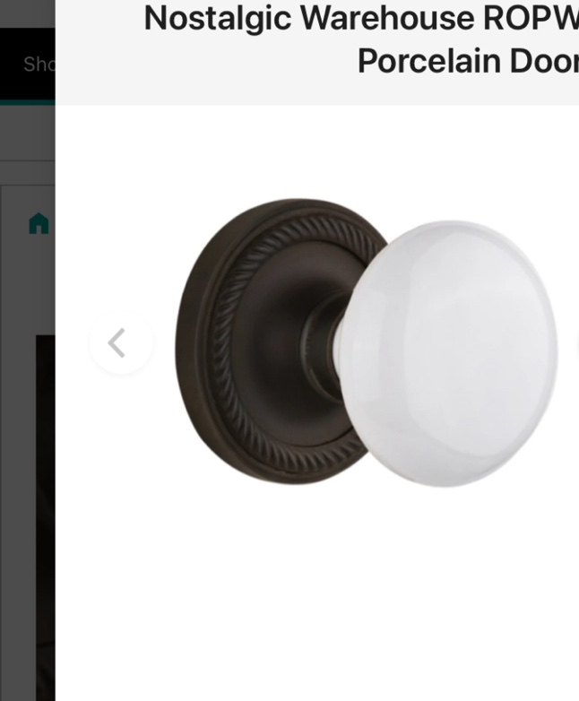 Rope Rosette with White Porcelain Door Knob