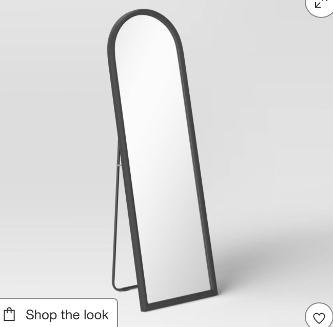 Arch Floor Mirror Black - Threshold™: Easel Back, Modern Polystyrene Frame