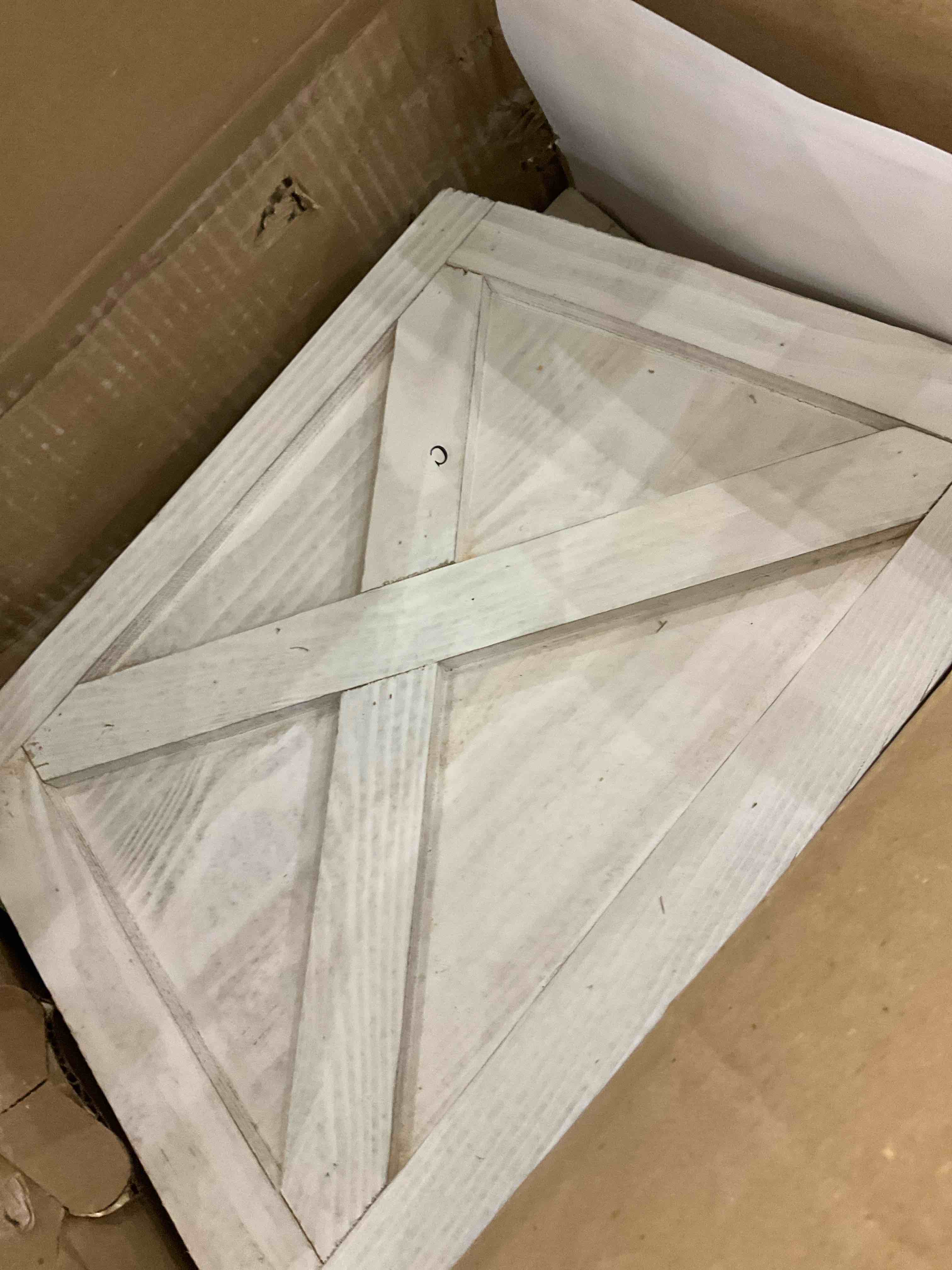 Wooden Christmas Tree Collar, 8 Panels 39'' Octagon White Christmas Tree Base Cover Decor for Artificial Tree, Rustic Farmhouse Trapezoid Tree Skirt Alternative for 7.5 ft 9 ft 12ft Tree White-39in