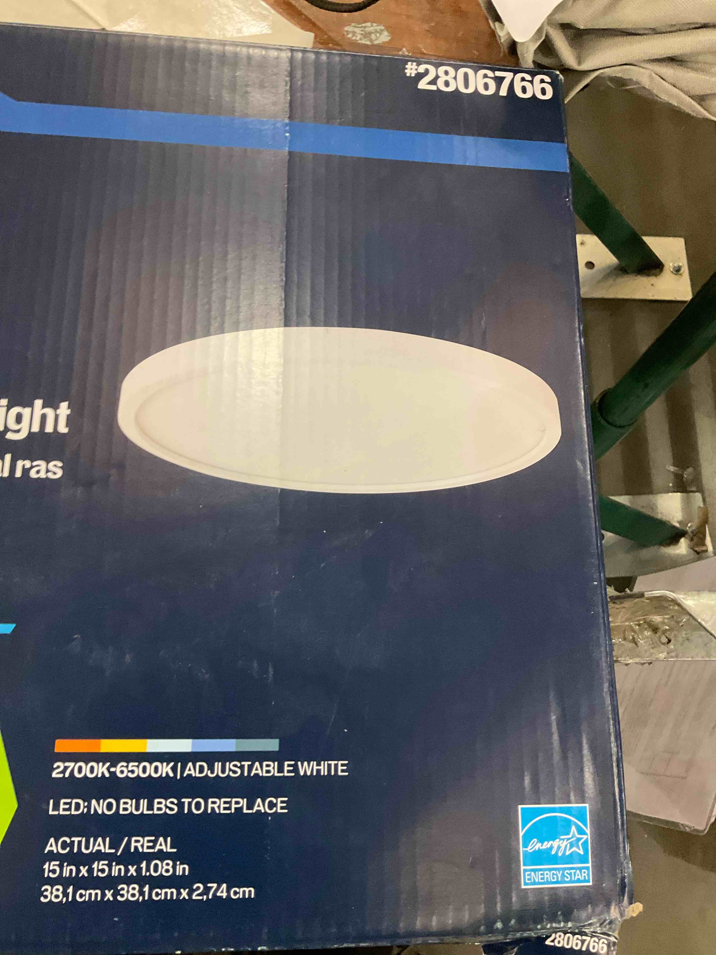 2-Pack 7.4-in W White LED Flush Mount Light