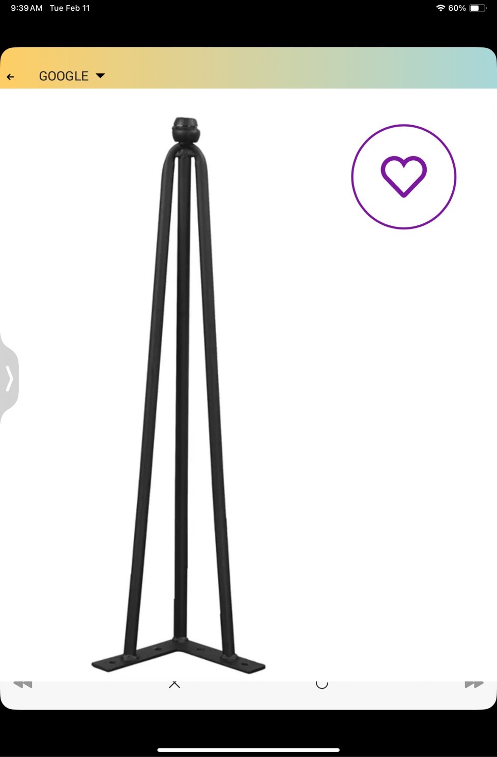 Georgianna Hairpin Table Leg