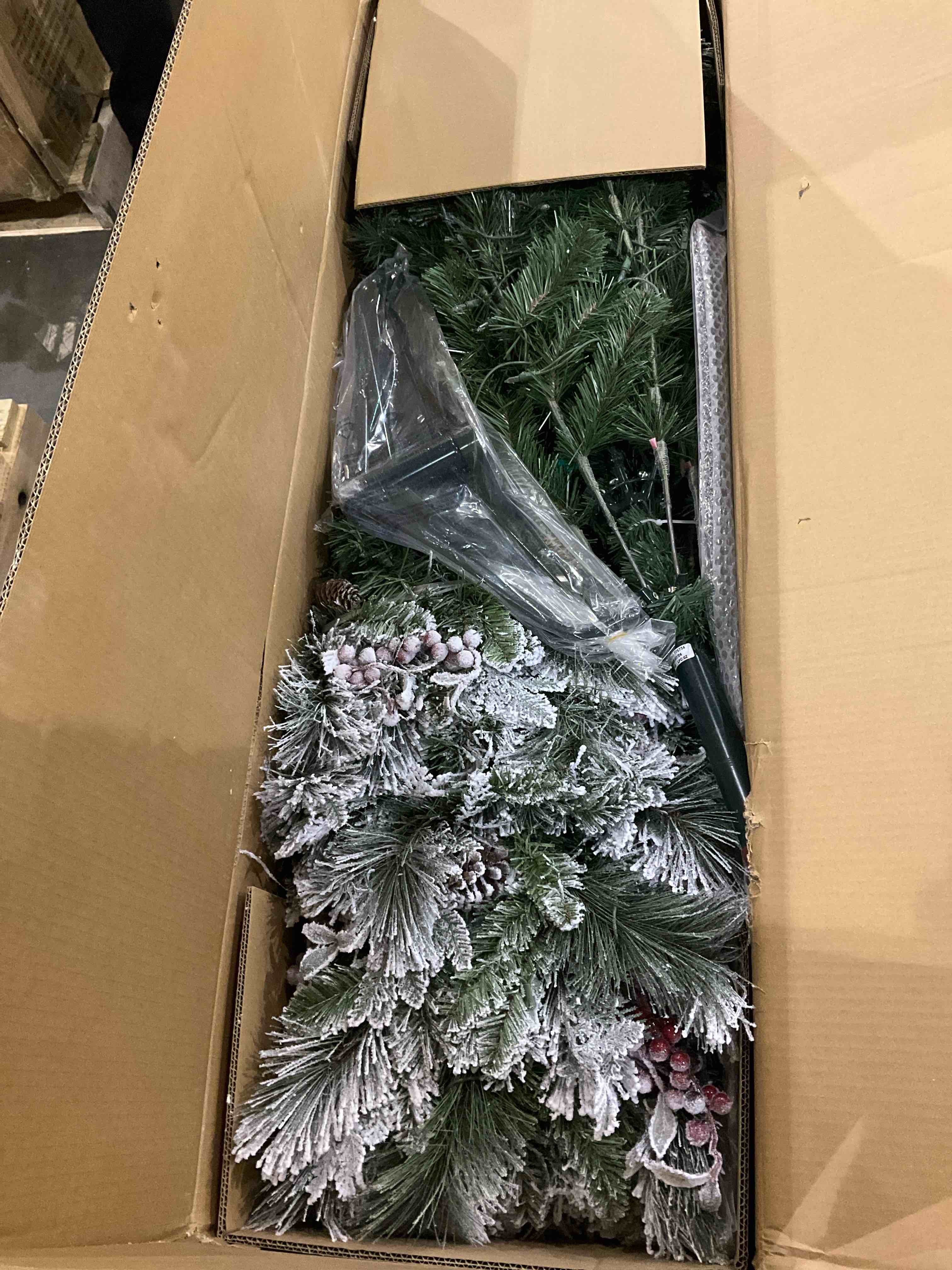 7.5ft. Snowy Bedford Pine Tree with Clear Lights