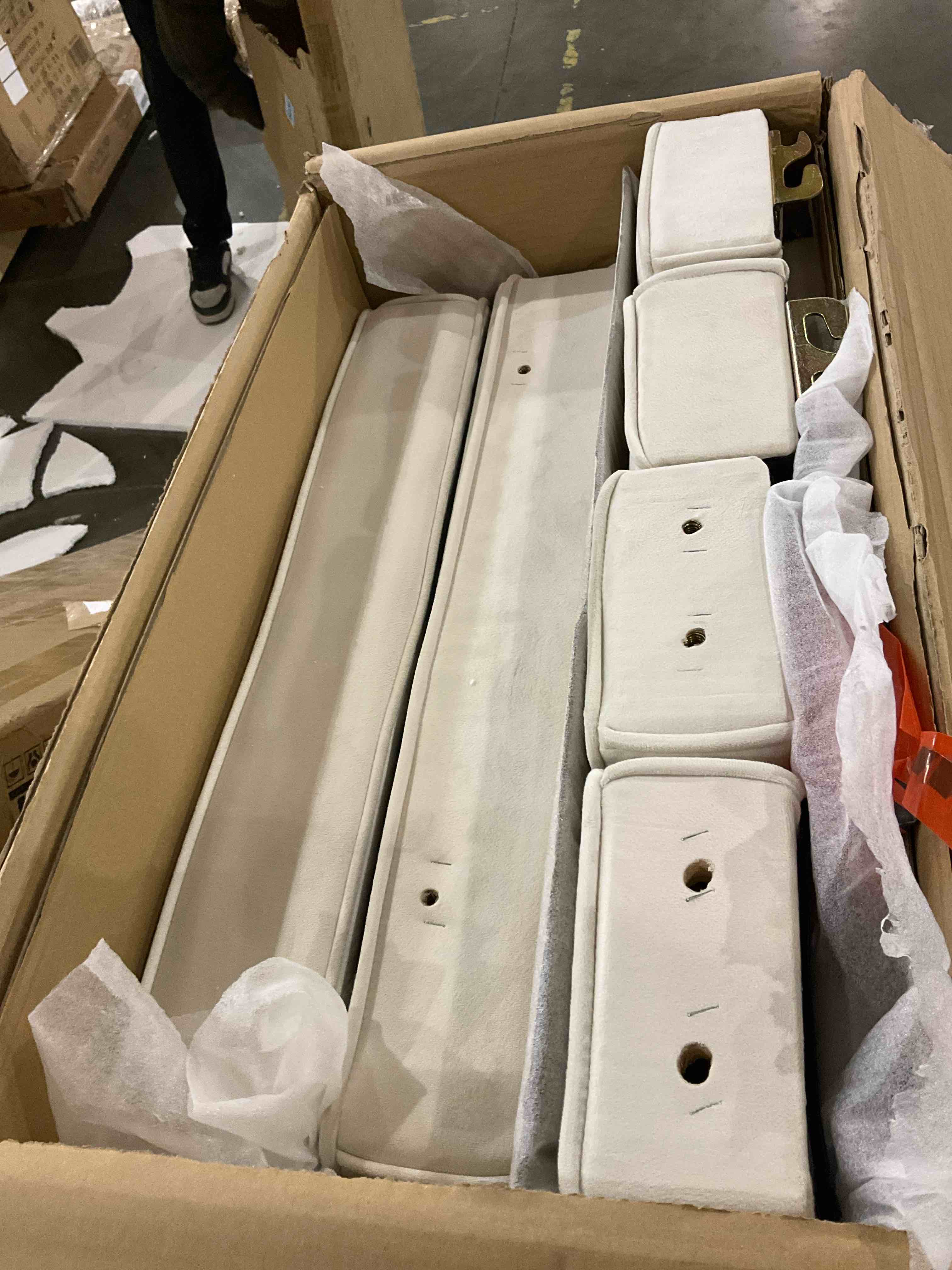 Upholstered Platform Bed, Grounded Bed With Solid Frame