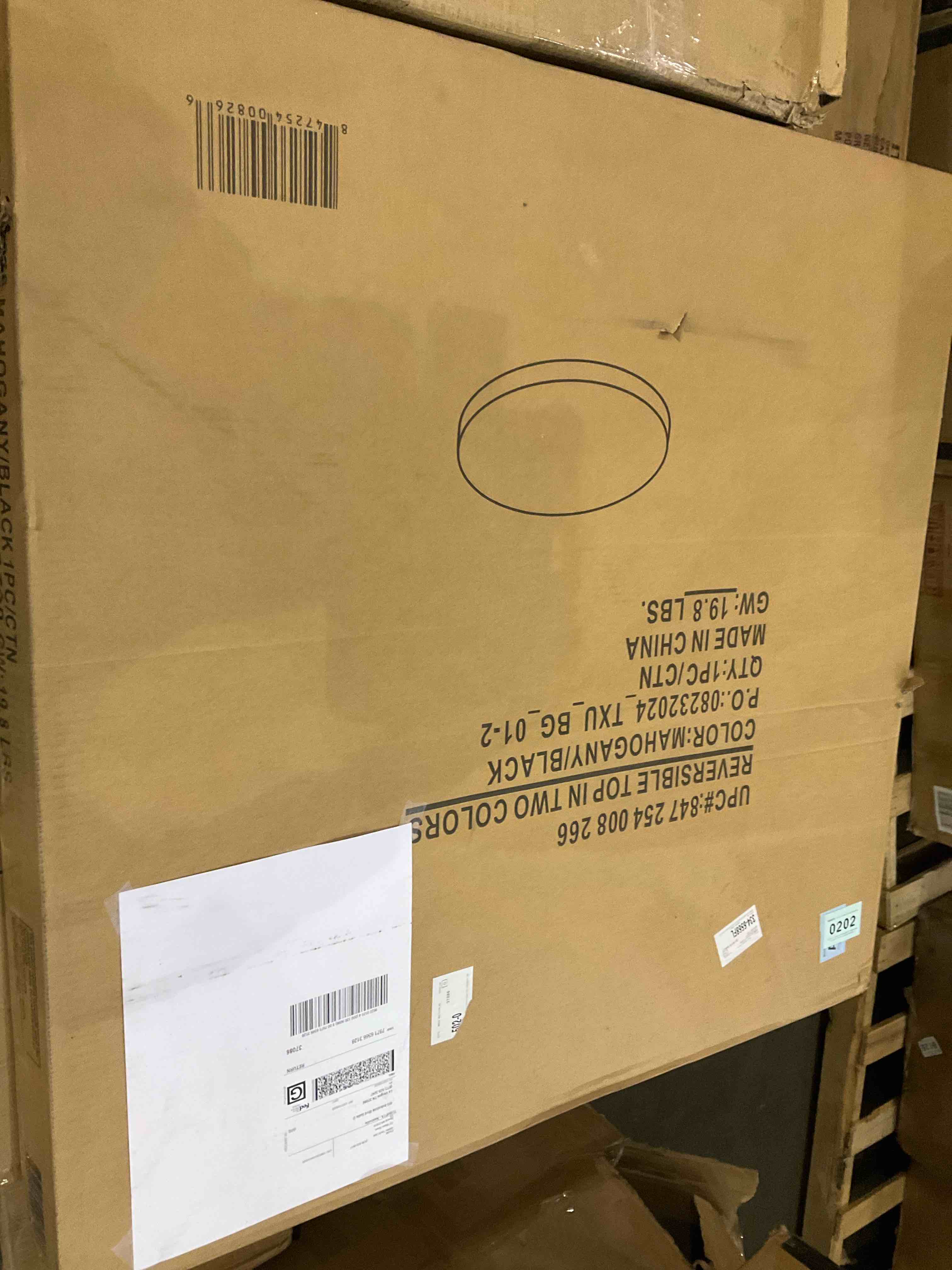 Reversible top in two colors table top