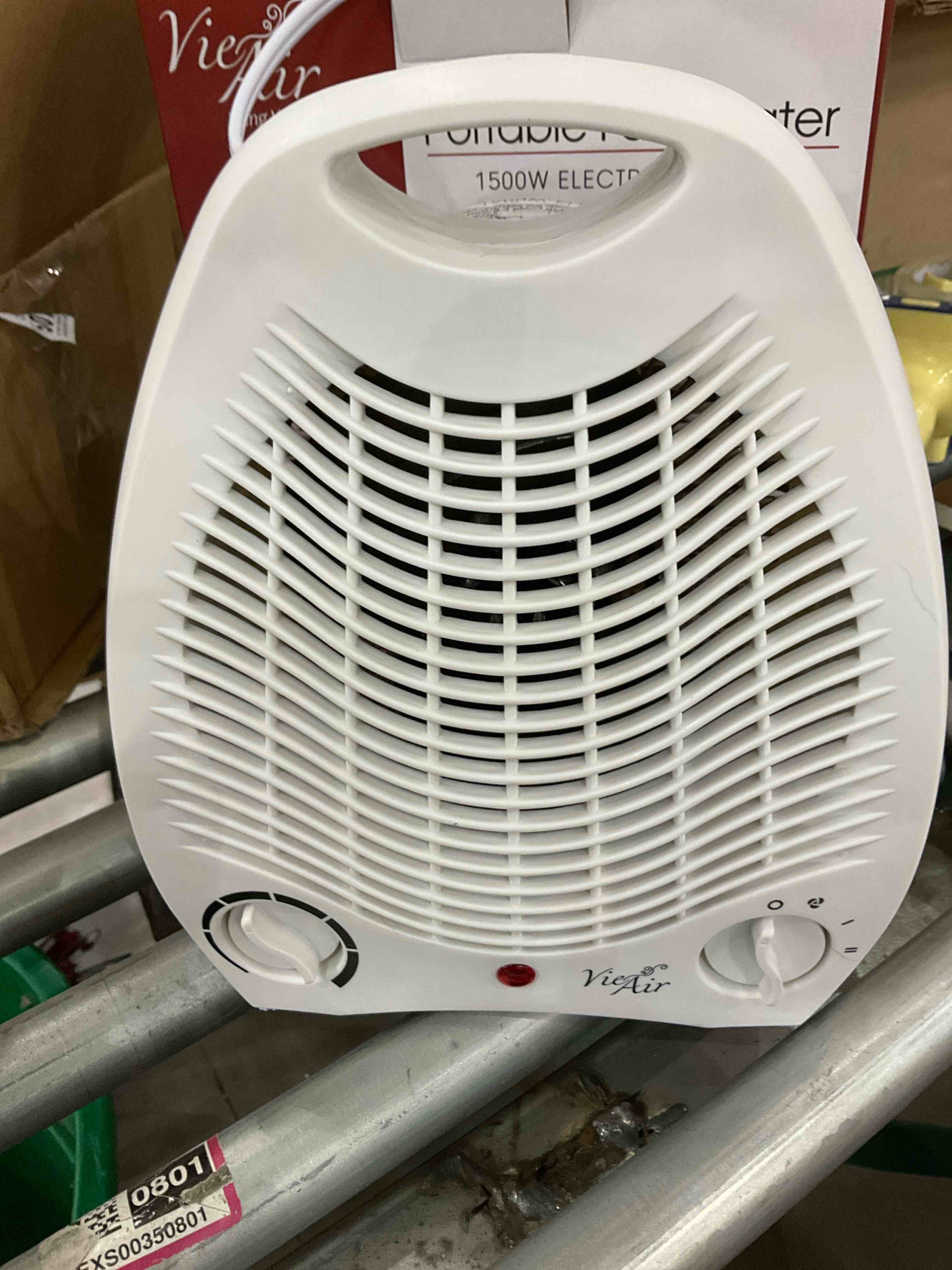 Portable 2 Settings Office 1,500 Watt Electric Fan Compact Heater with Adjustable Thermostat