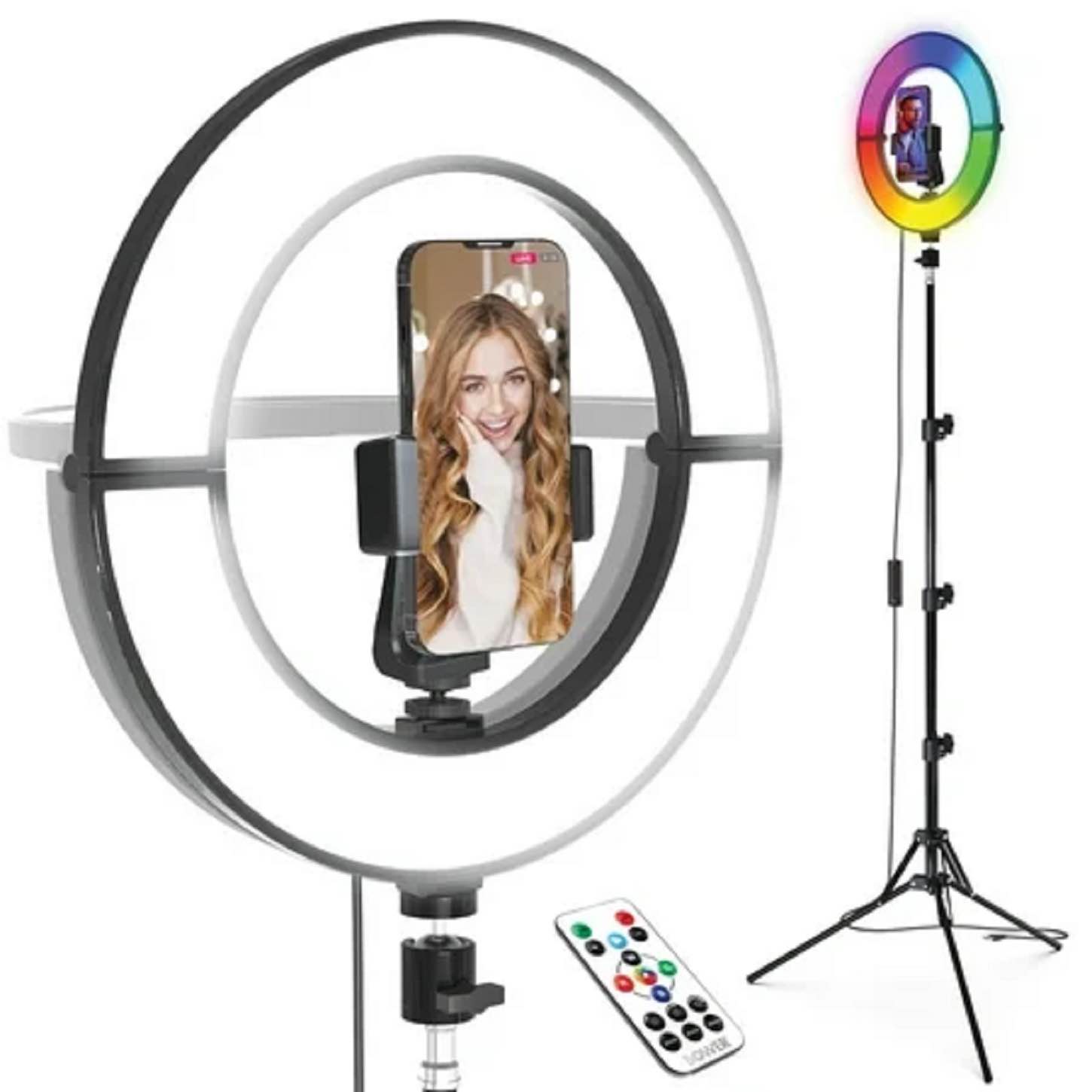 Bower 12 Inch Foldable Ring Light with Adjustable Stand and Remote Control