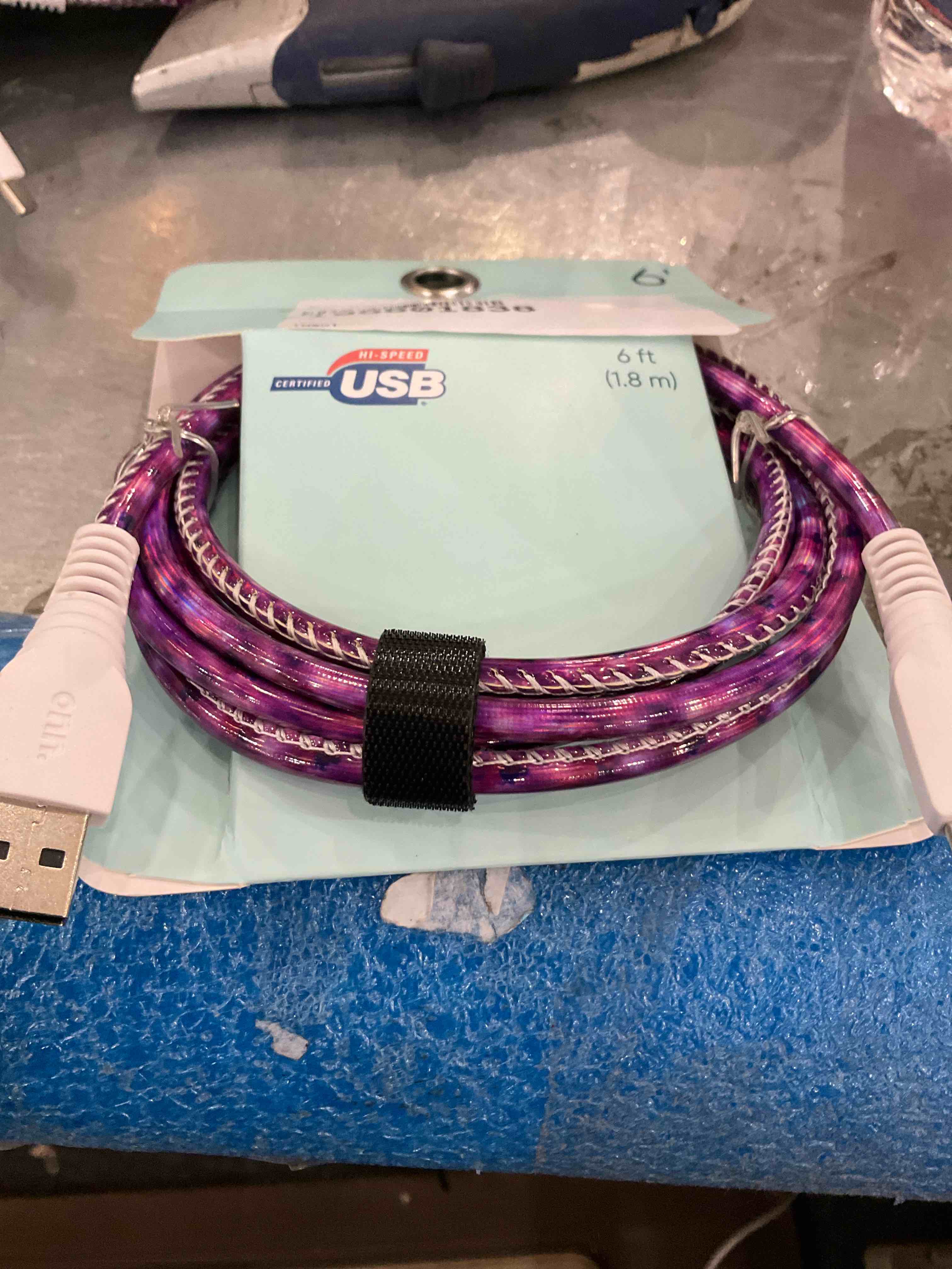 USB to USB-C Cable, Aqua, 6'