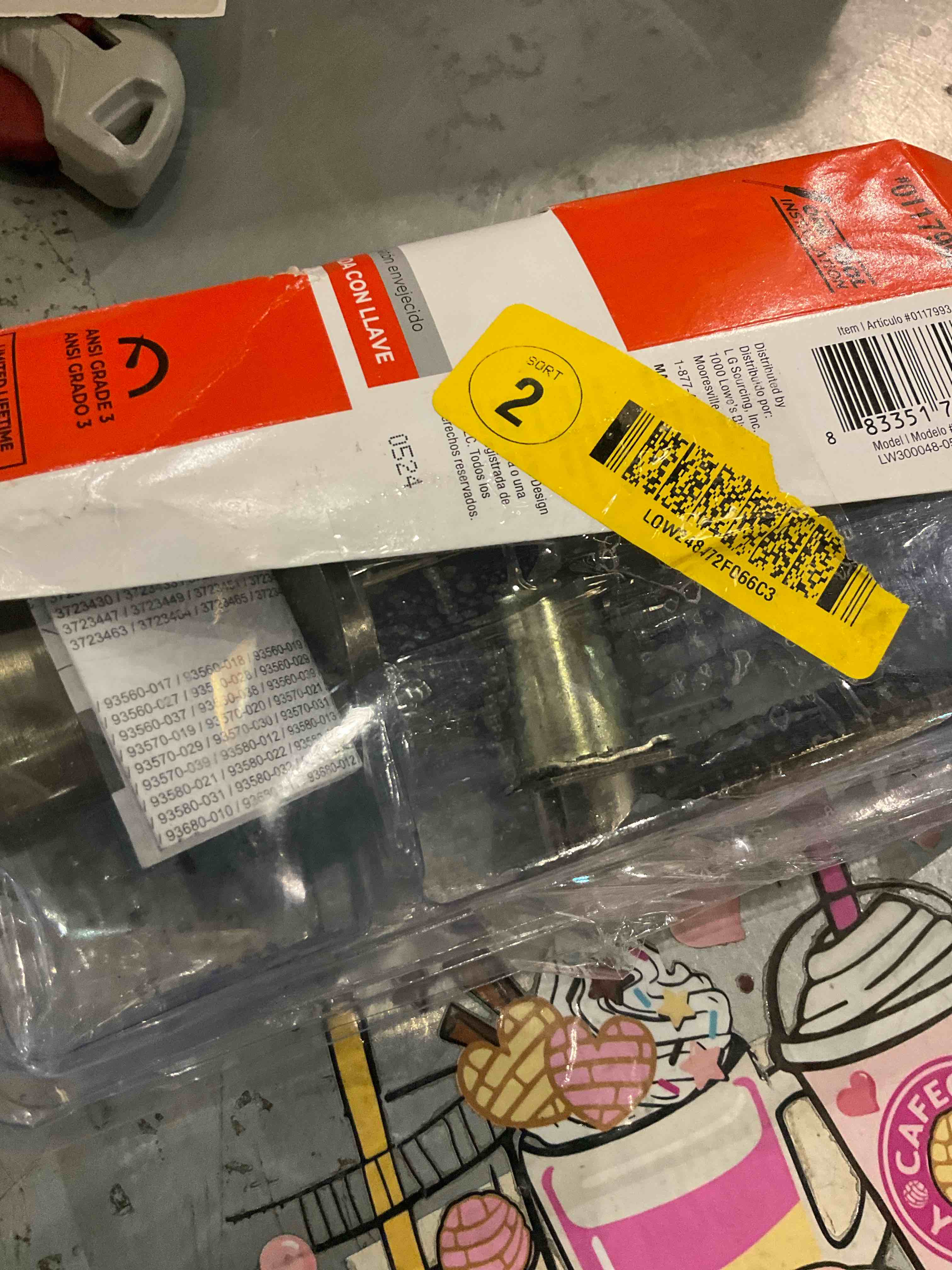 Condition photo showing As Is for door knob lock and key