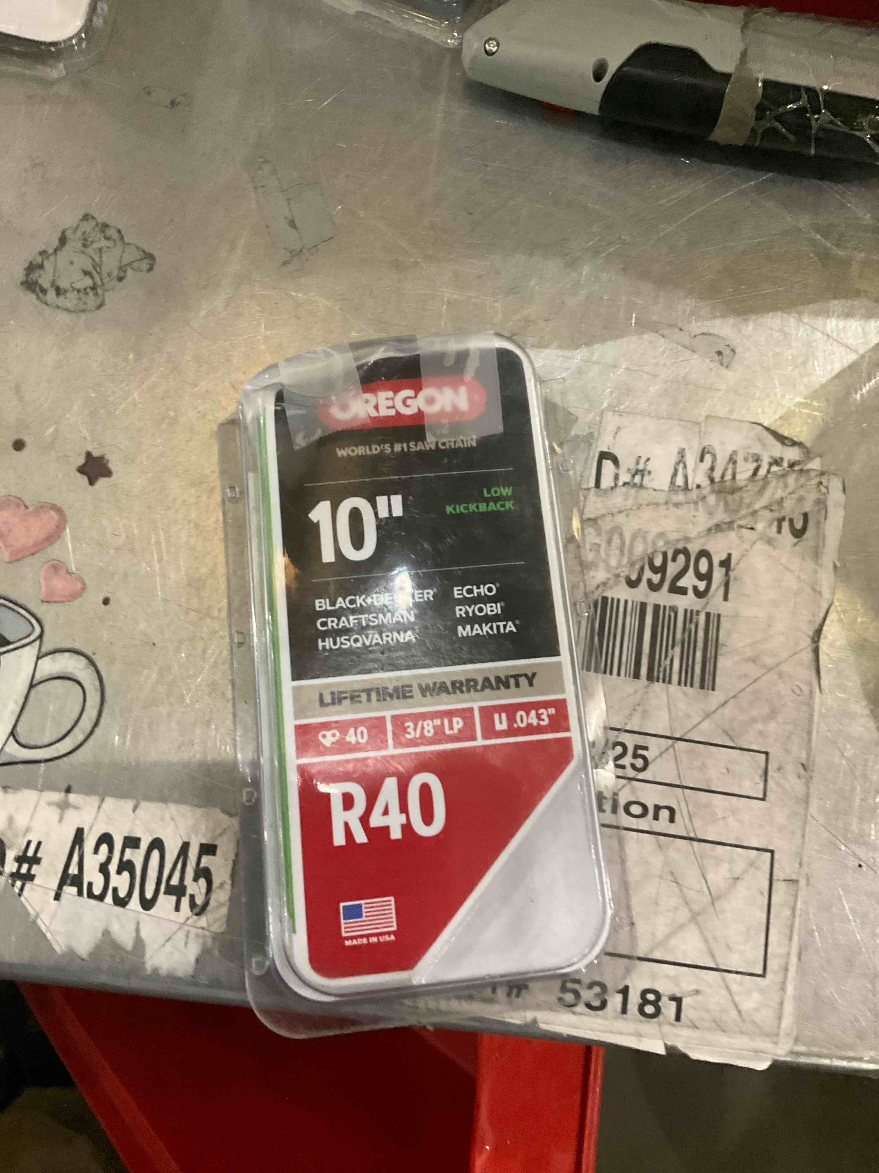 10” low kick back chainsaw chain