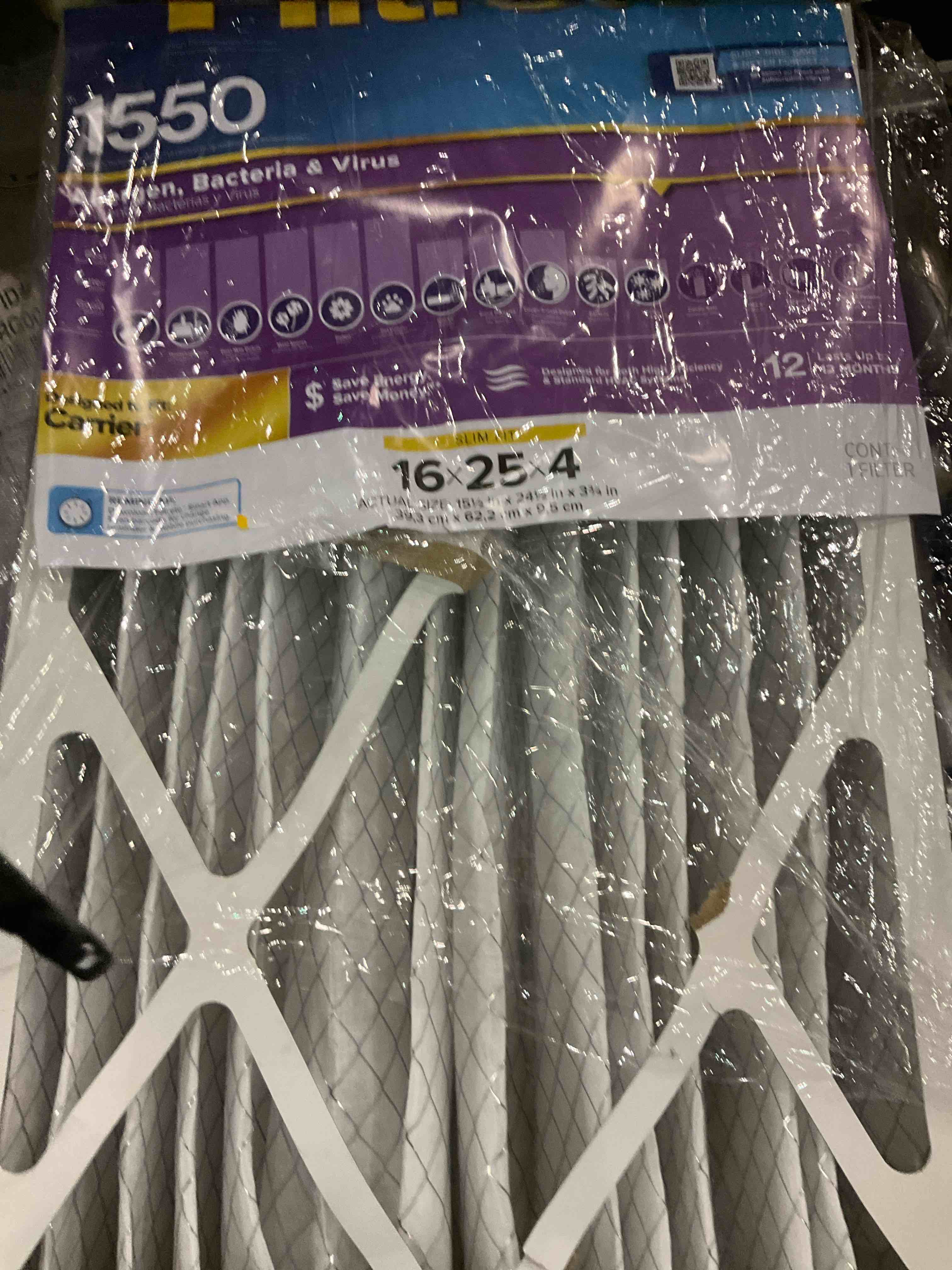 Condition photo showing As Is for filter 16x25x4